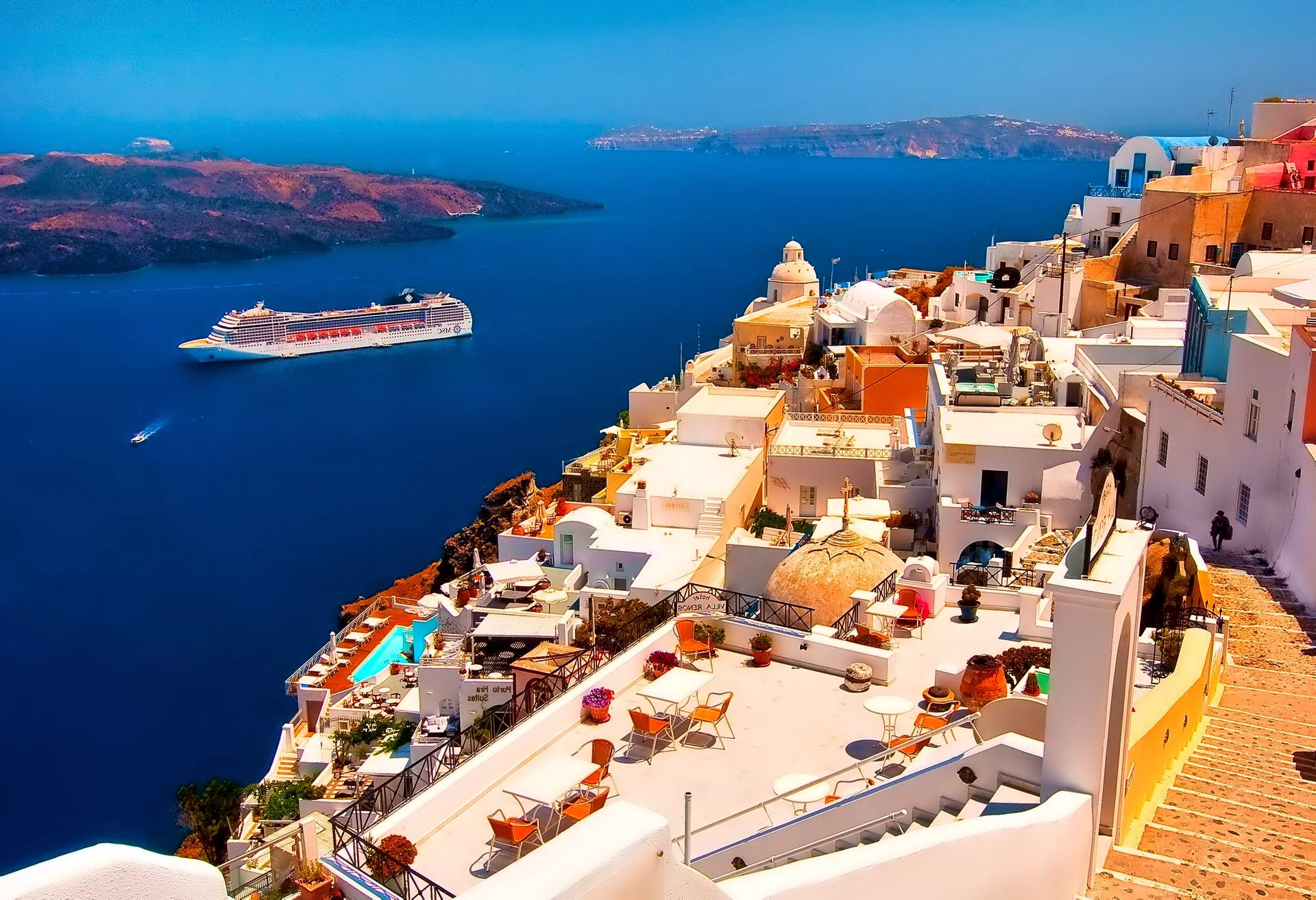 Santorini case bianche mare blu, 1920x1313 WUXGA, iMac