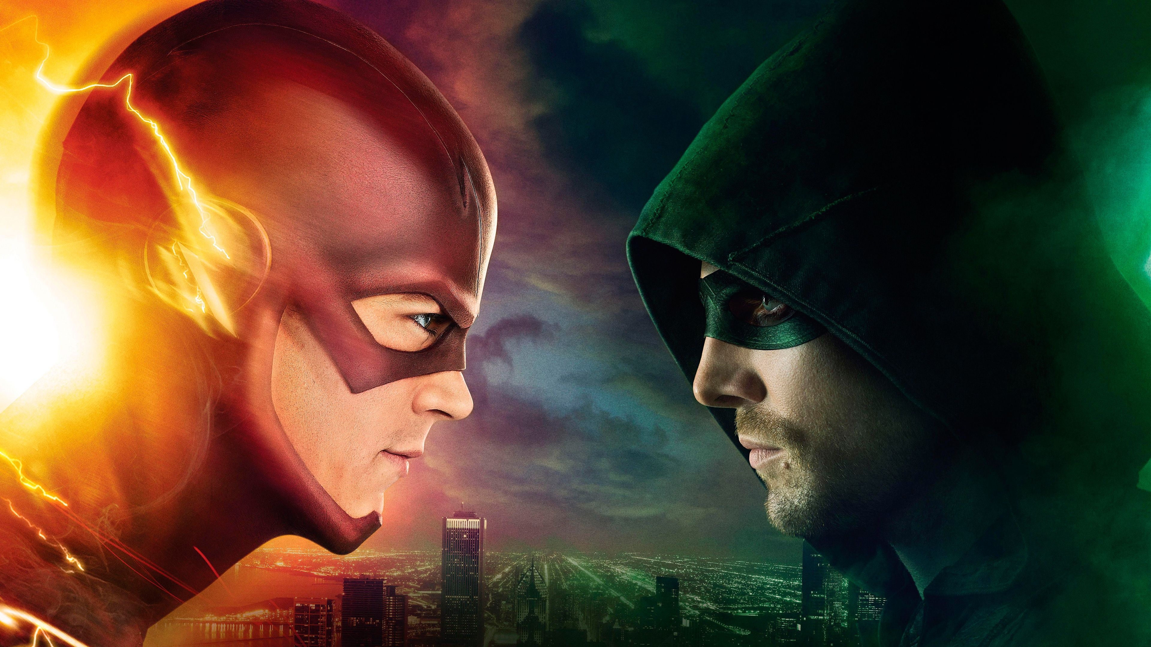 Flash e Green Arrow profilo, Barry Allen, 3840x2160 4K, Desktop 4K