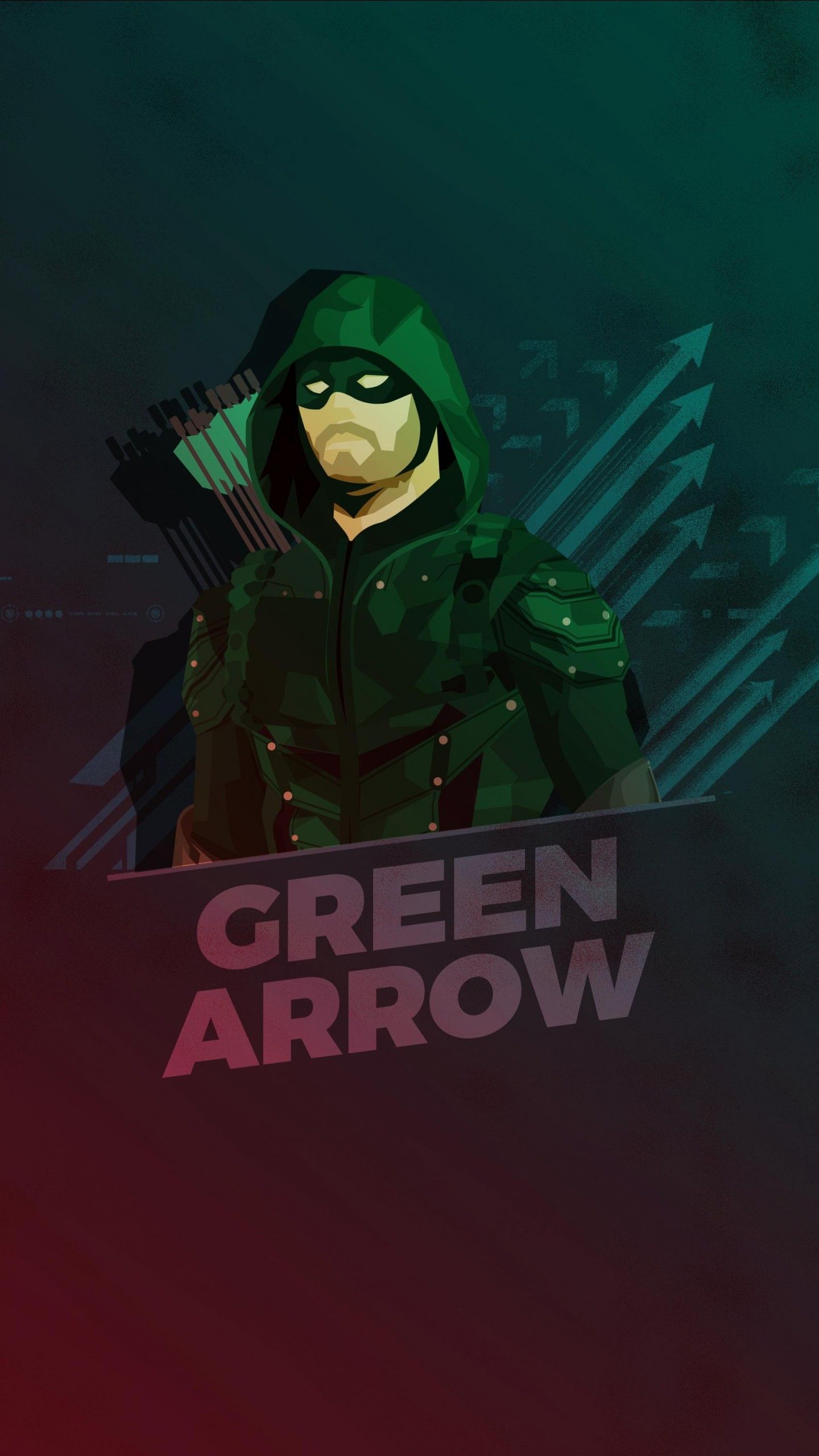 Green Arrow illustrazione digitale, 1440x2560 Full HD Verticale, Smartphone