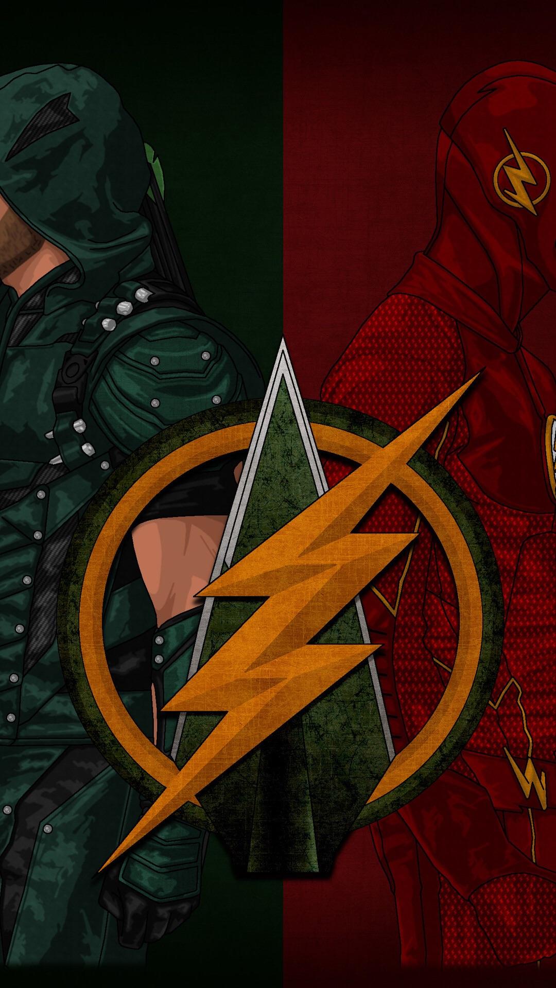 Green Arrow e Flash loghi, Oliver Queen, 1080x1920 Full HD Verticale, Smartphone