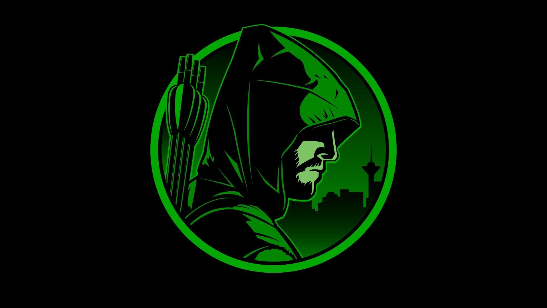 Green Arrow logo verde, 1920x1080 Full HD 1080p, Laptop
