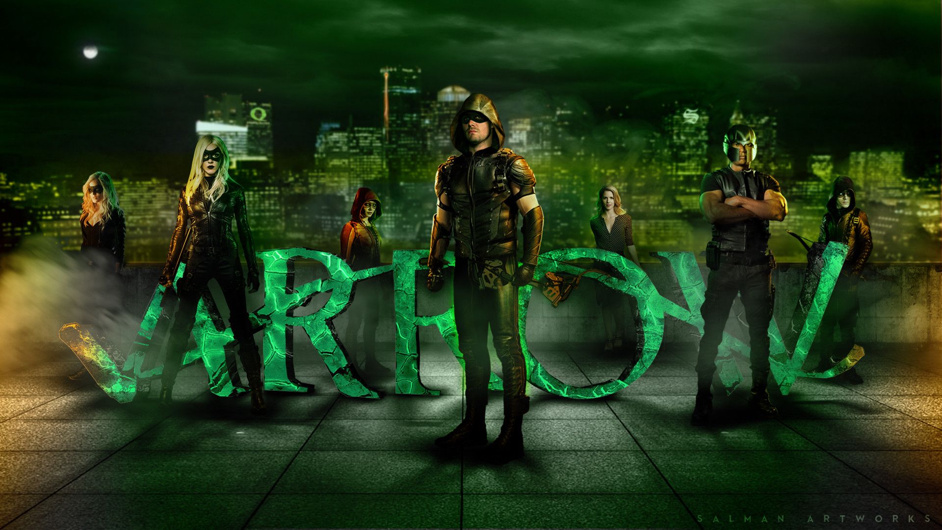 Green Arrow serie TV cast, 1920x1080 Full HD, PC Desktop