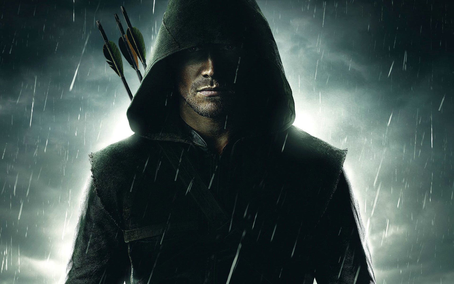 Green Arrow con cappuccio pioggia, Oliver Queen, 1920x1200 Full HD+, Desktop