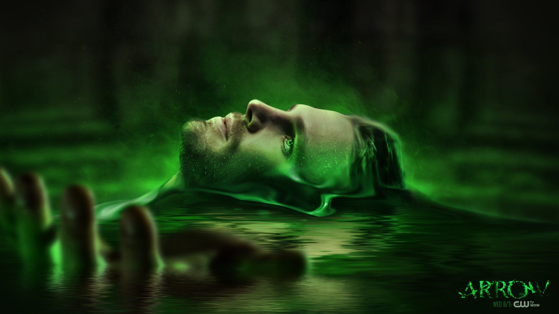 Arrow personaggio immerso acqua verde, 1920x1080 1080p, Desktop
