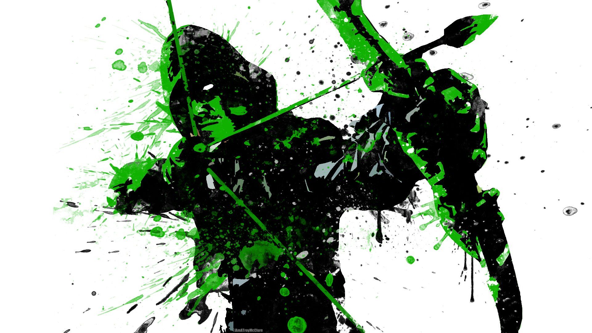 Green Arrow schizzi vernice, 1920x1080 Full HD, Desktop