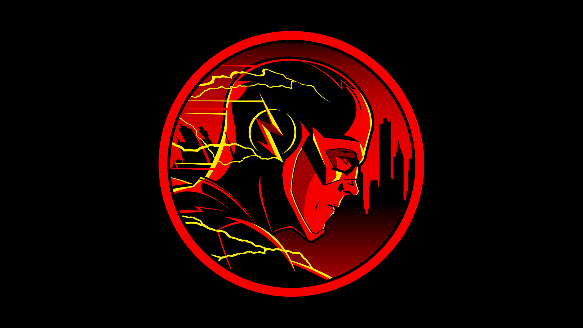 Flash logo cerchio rosso, 1920x1080 Full HD, Desktop