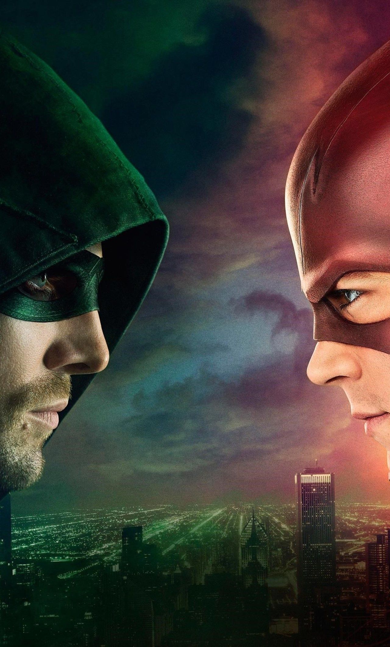 Green Arrow e Flash faccia a faccia, The Flash, 1280x2120 Full HD Verticale, iPhone