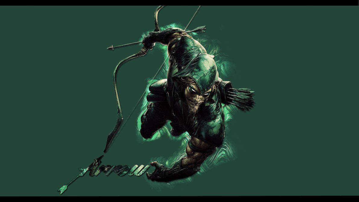 Green Arrow silhouette verde, 1191x670 HD, PC