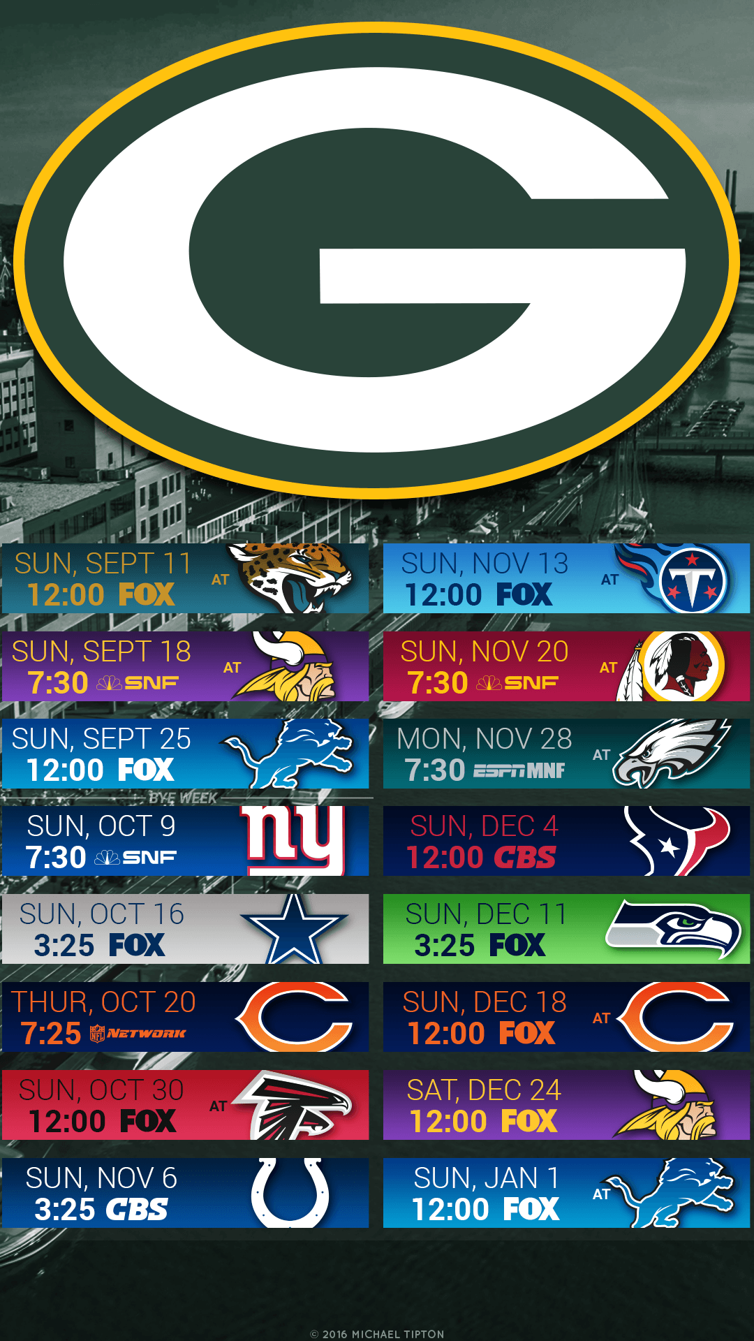 Logo Green Bay Packers e calendario, 1080x1920 Full HD Verticale, iPhone Pro