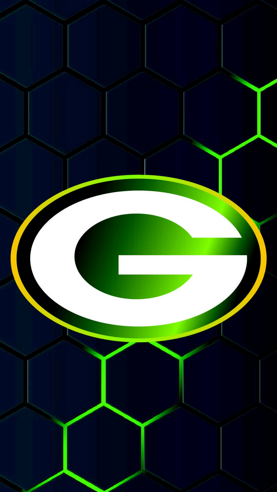Logo Green Bay Packers esagoni, football americano, 1080x1920 Full HD Verticale, iPhone Pro Max