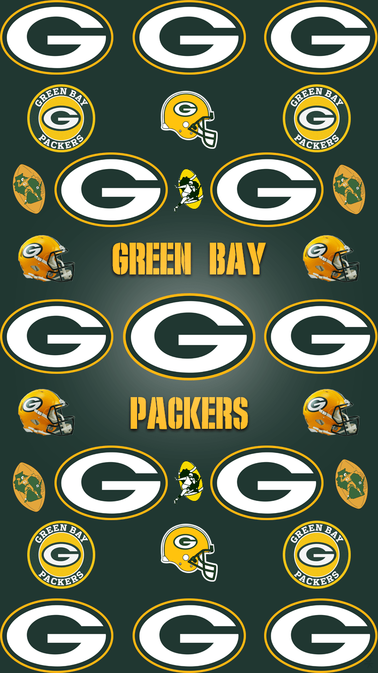 Loghi Green Bay Packers ripetuti, 750x1334 Verticale, iPhone Pro
