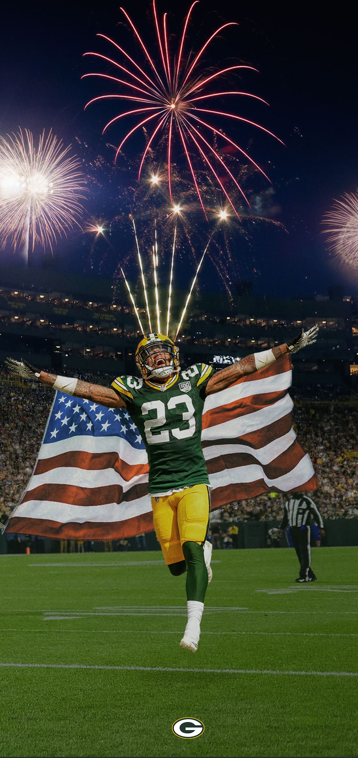 Giocatore Packers bandiera americana, 1152x2436 Full HD Verticale, iPhone Plus