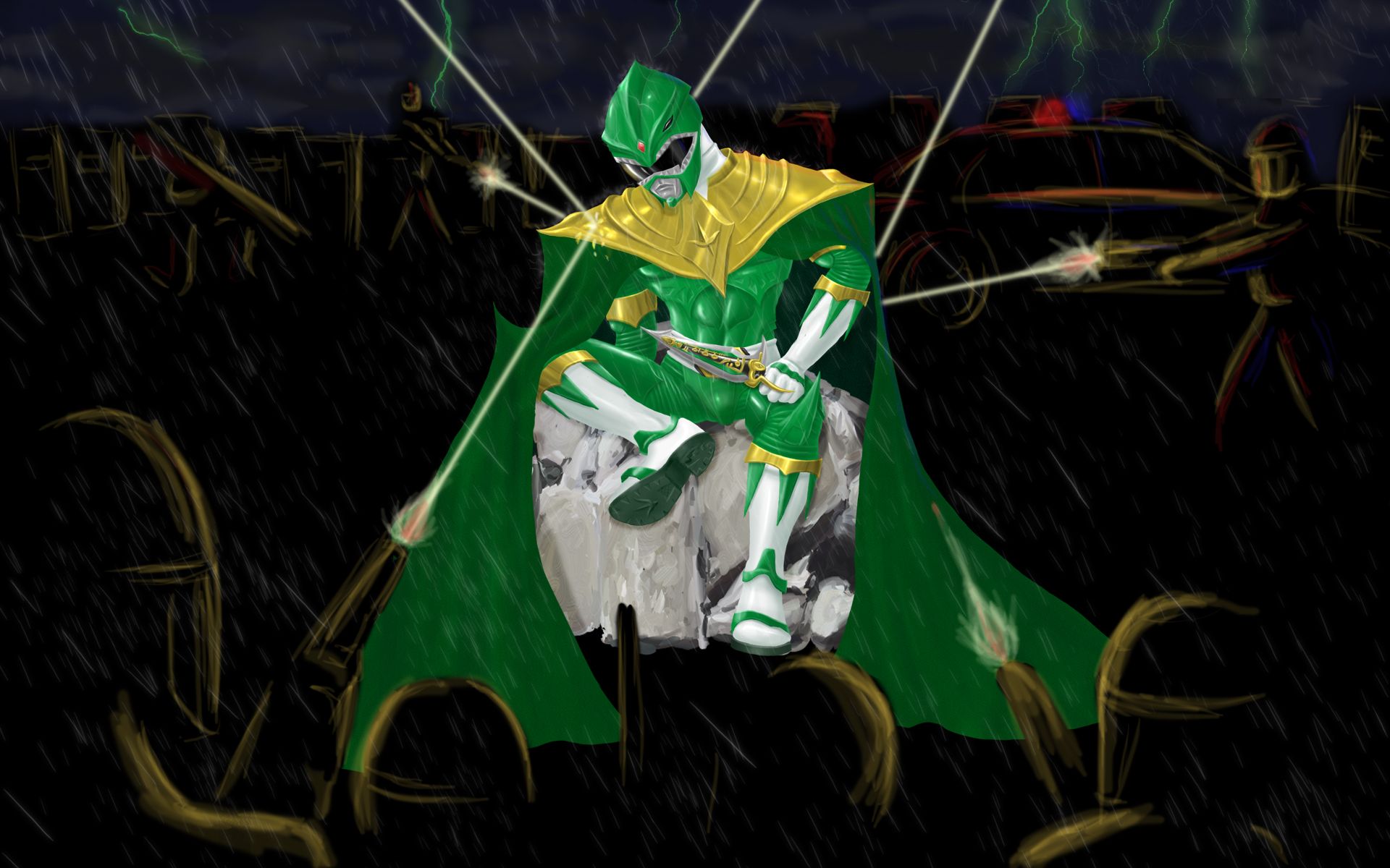 Green Ranger Power Rangers notte, 1920x1200 WUXGA, Desktop