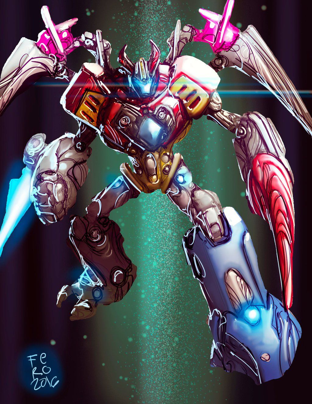 Robot stile Transformers colorato, 1024x1325 Verticale, Telefono