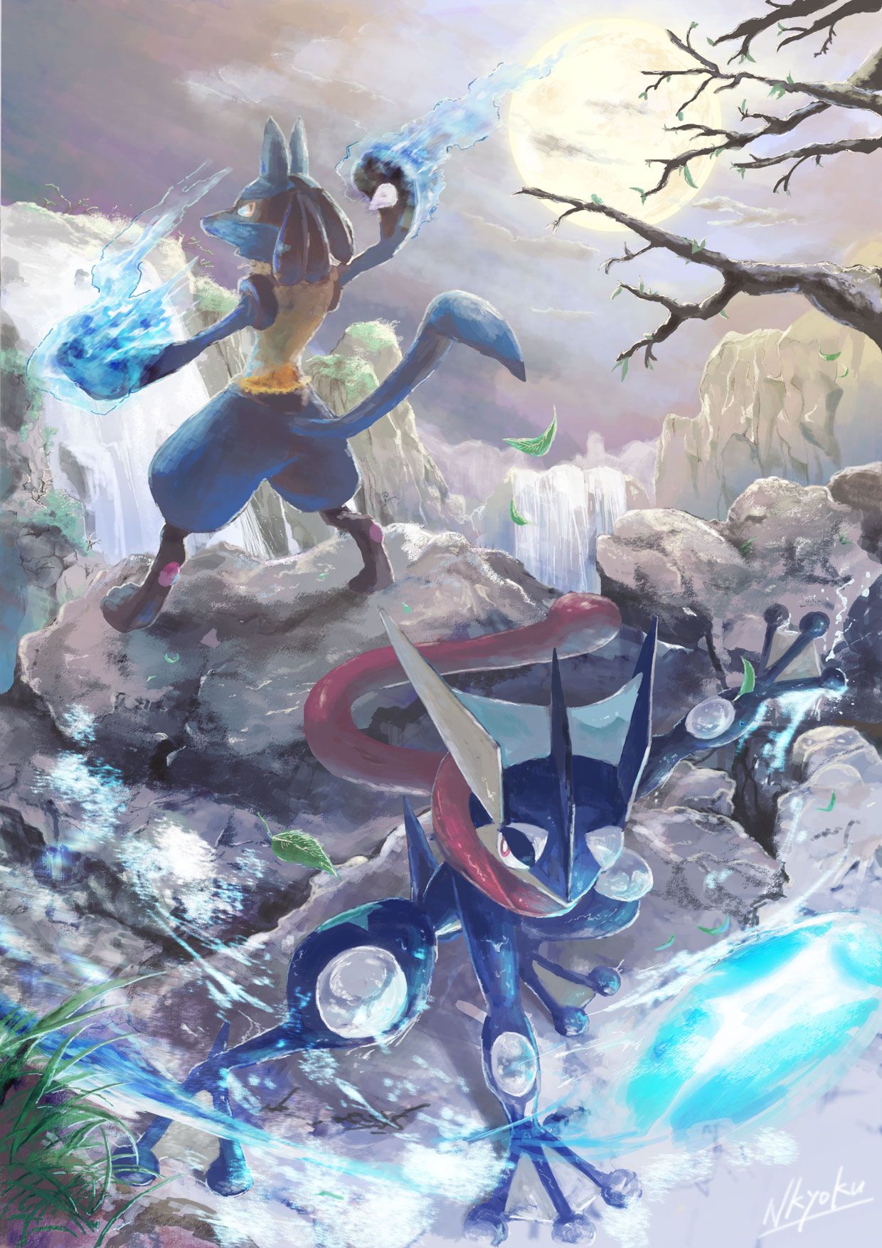 Lucario contro Greninja, 1240x1754 Full HD Verticale, iPhone