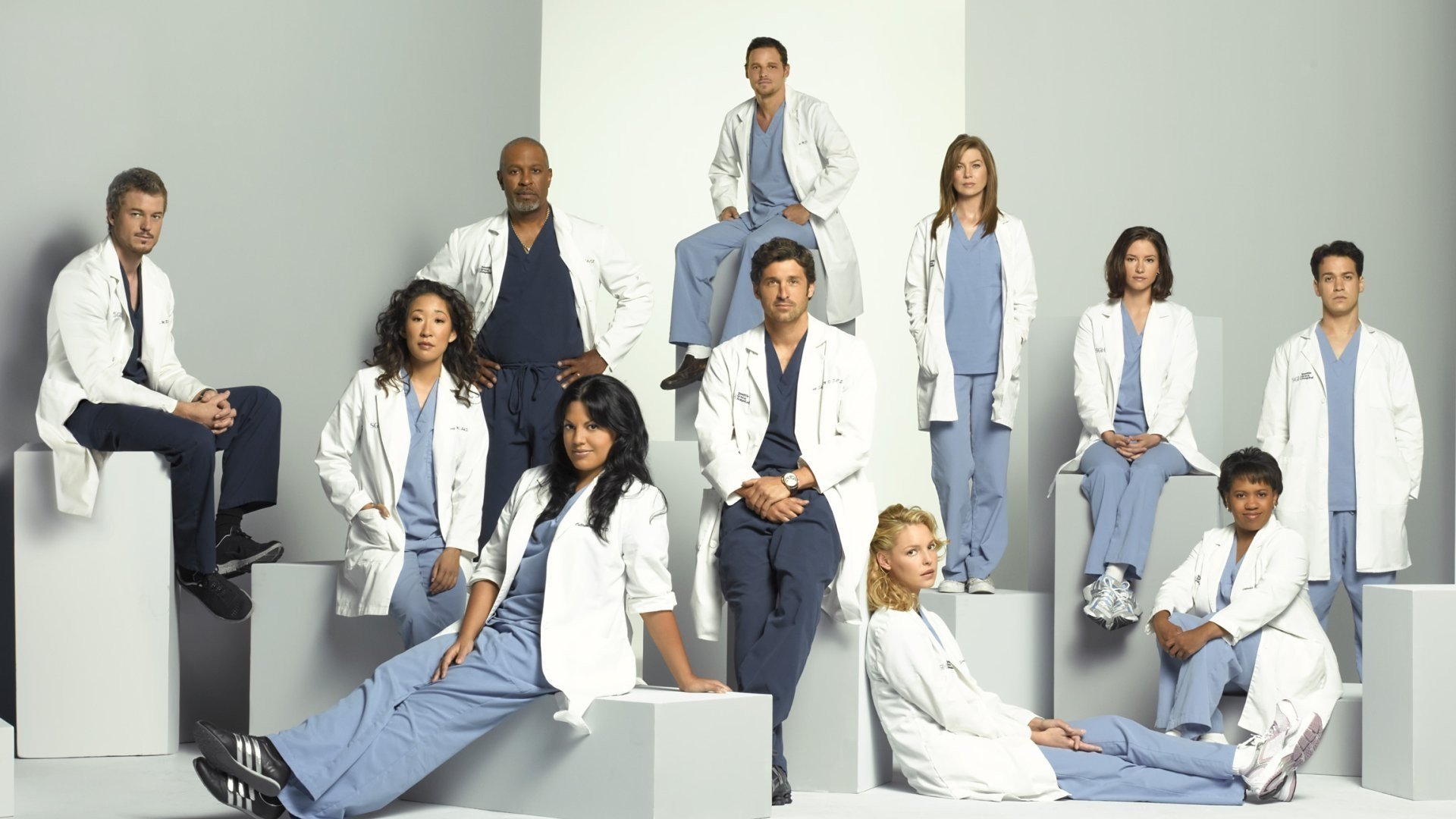 Cast Grey's Anatomy in posa, 1920x1080 Full HD, Monitor Gaming