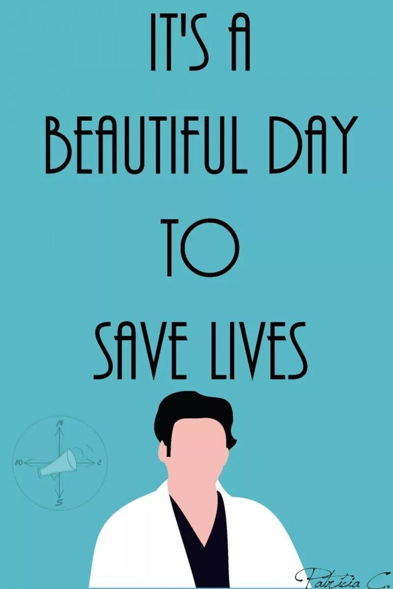Citazione Grey's Anatomy sfondo azzurro, 1280x1920 Verticale, POCO