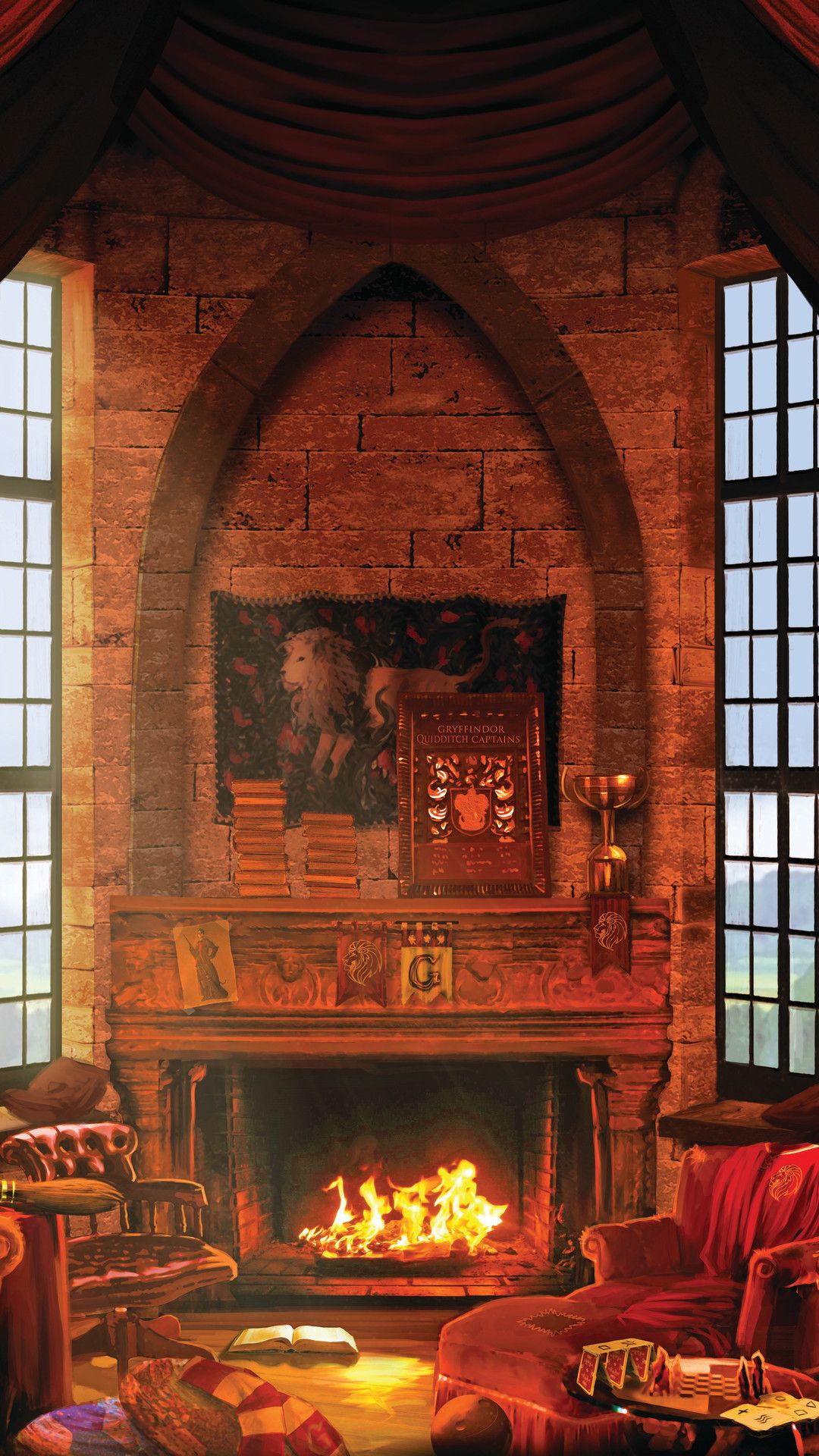Sala comune Grifondoro Harry Potter, J.K. Rowling, 1080x1920 Full HD Verticale, iPhone Pro