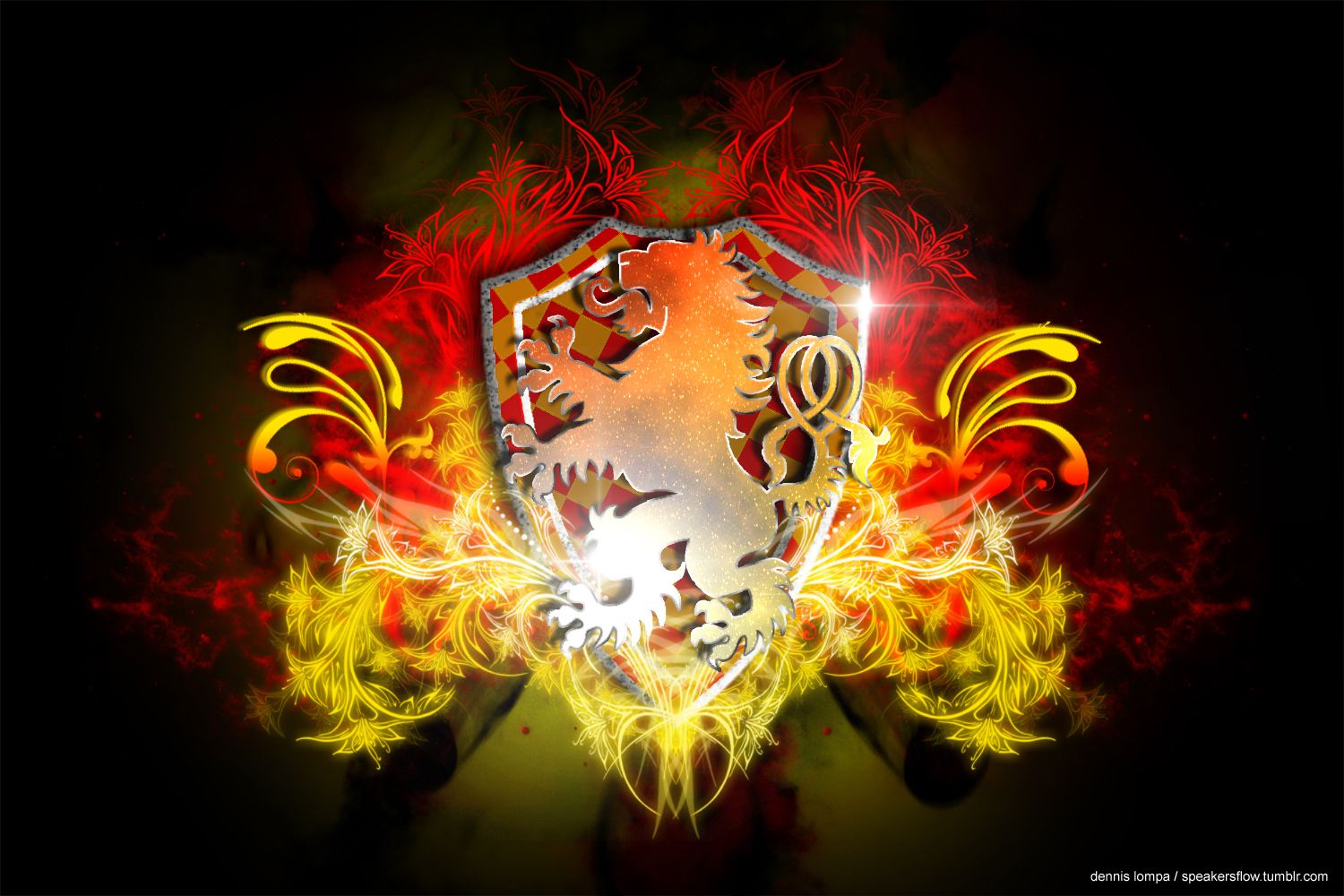 Stemma Grifondoro fiamme rosse, 1500x1000 HD, Desktop