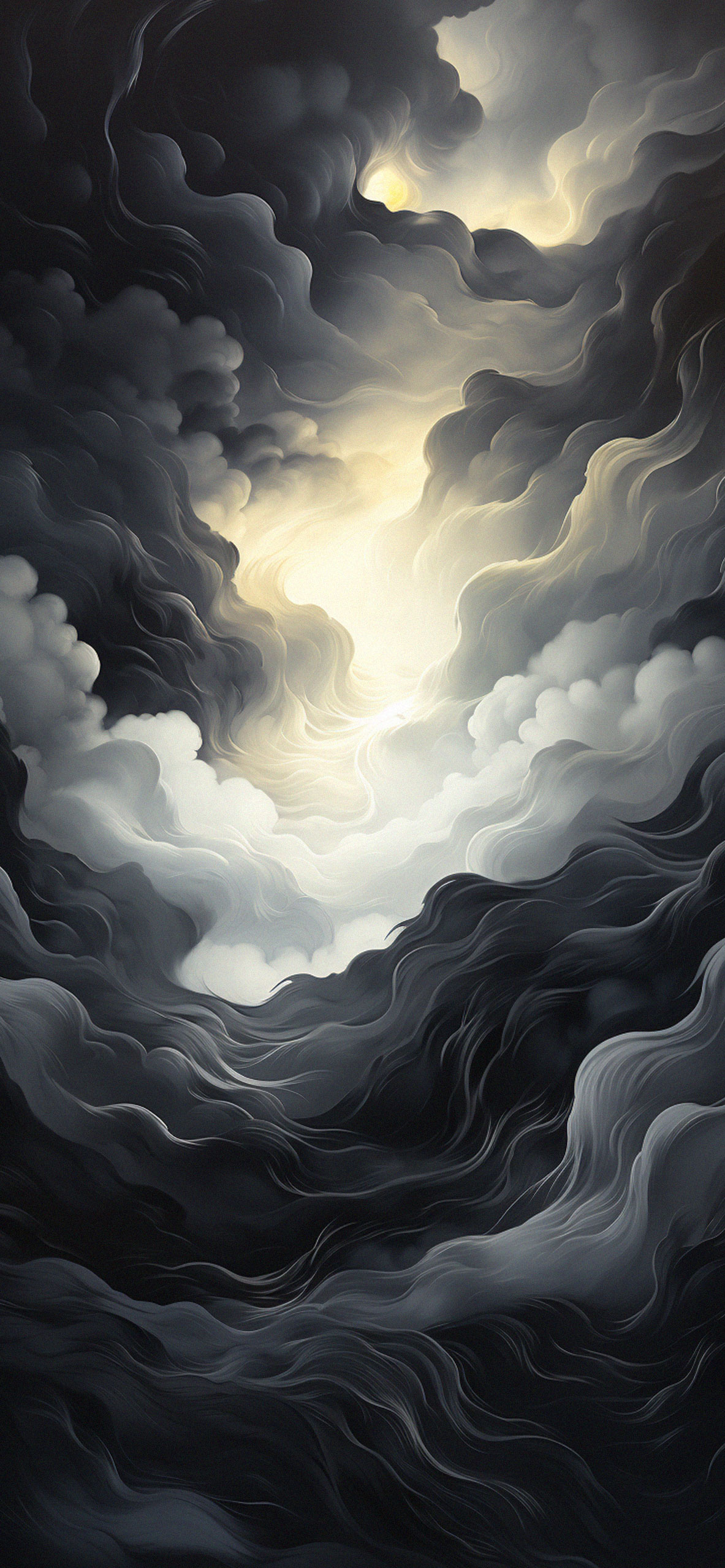 Nuvole scure grigio scuro, 1183x2560 Verticale, Telefono