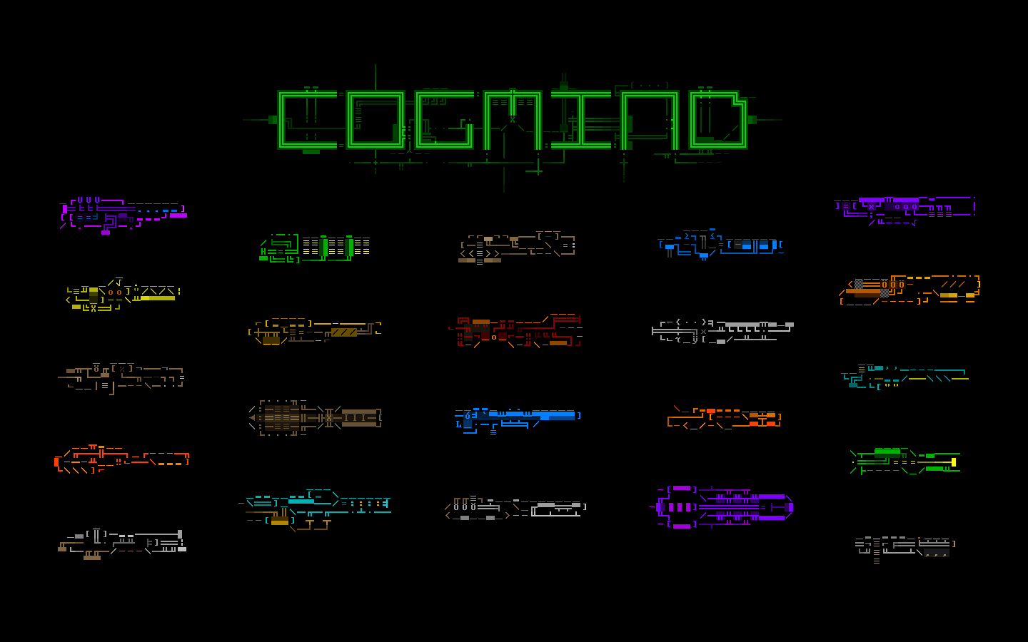 Cogmind griglia ASCII colorata, 1440x900 HD, MacBook Air