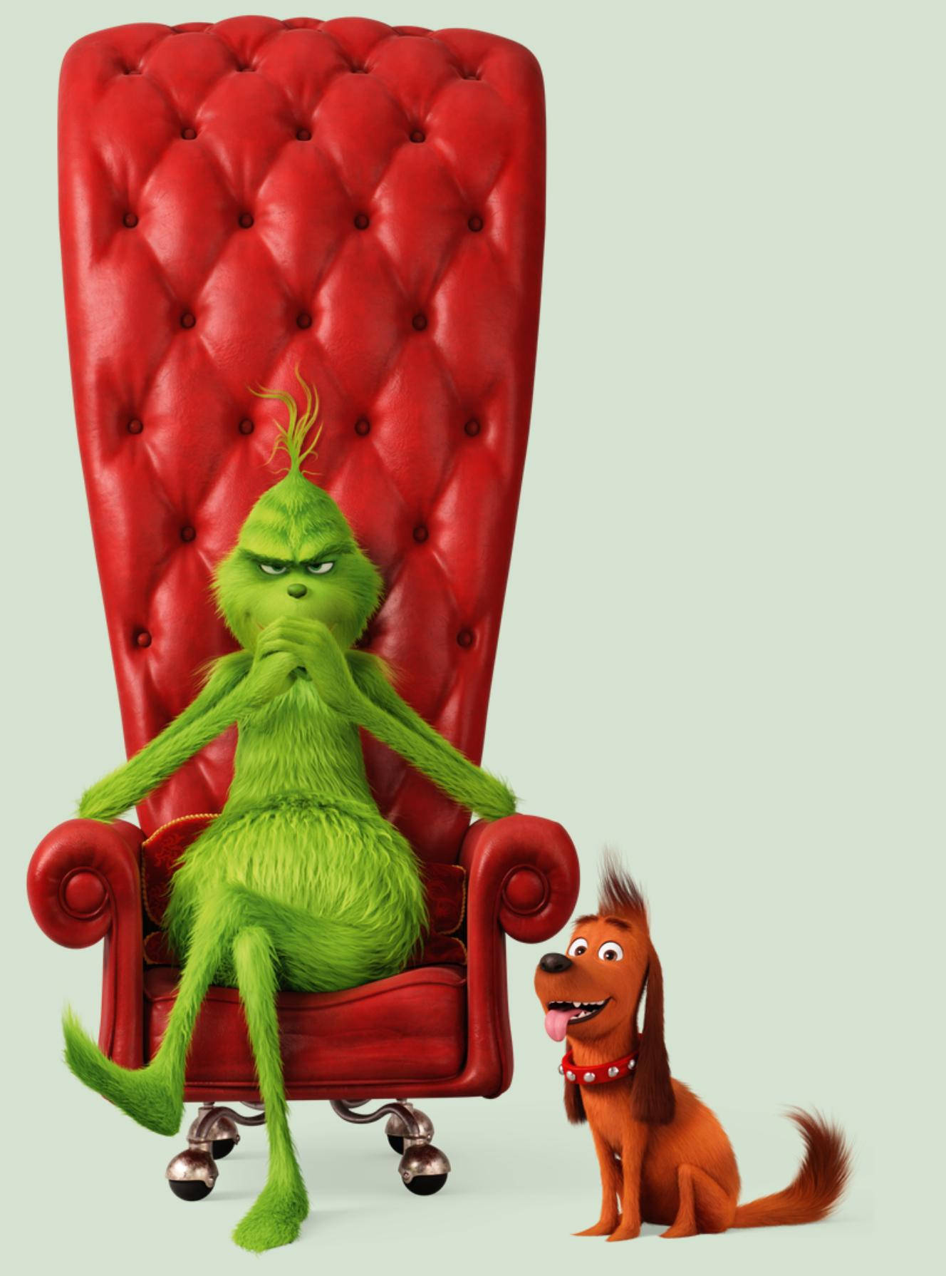 Grinch seduto su poltrona rossa, 1328x1790 Verticale, Mobile