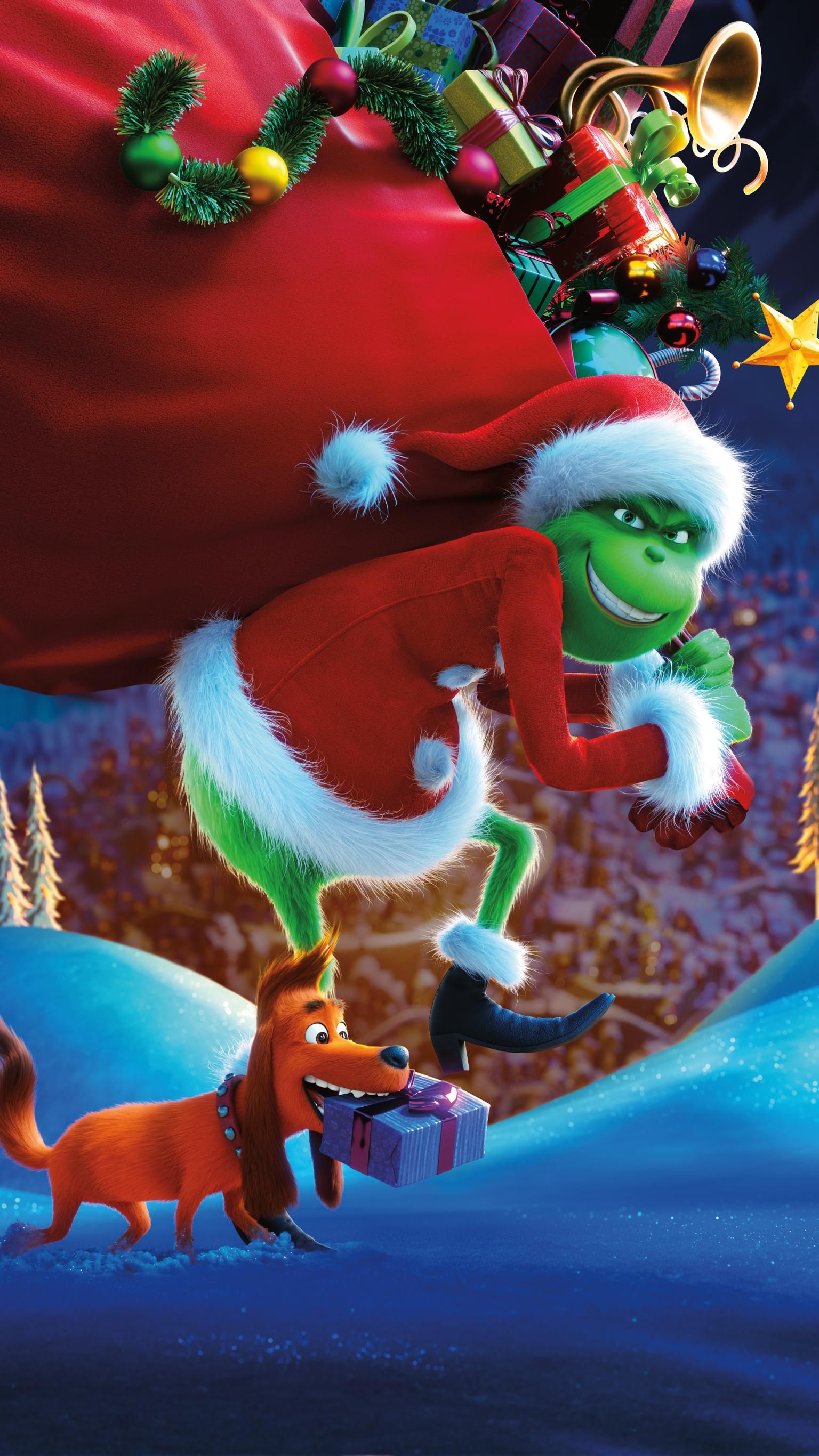 Grinch con sacco regali natalizi, 1536x2732 Full HD Verticale, Realme