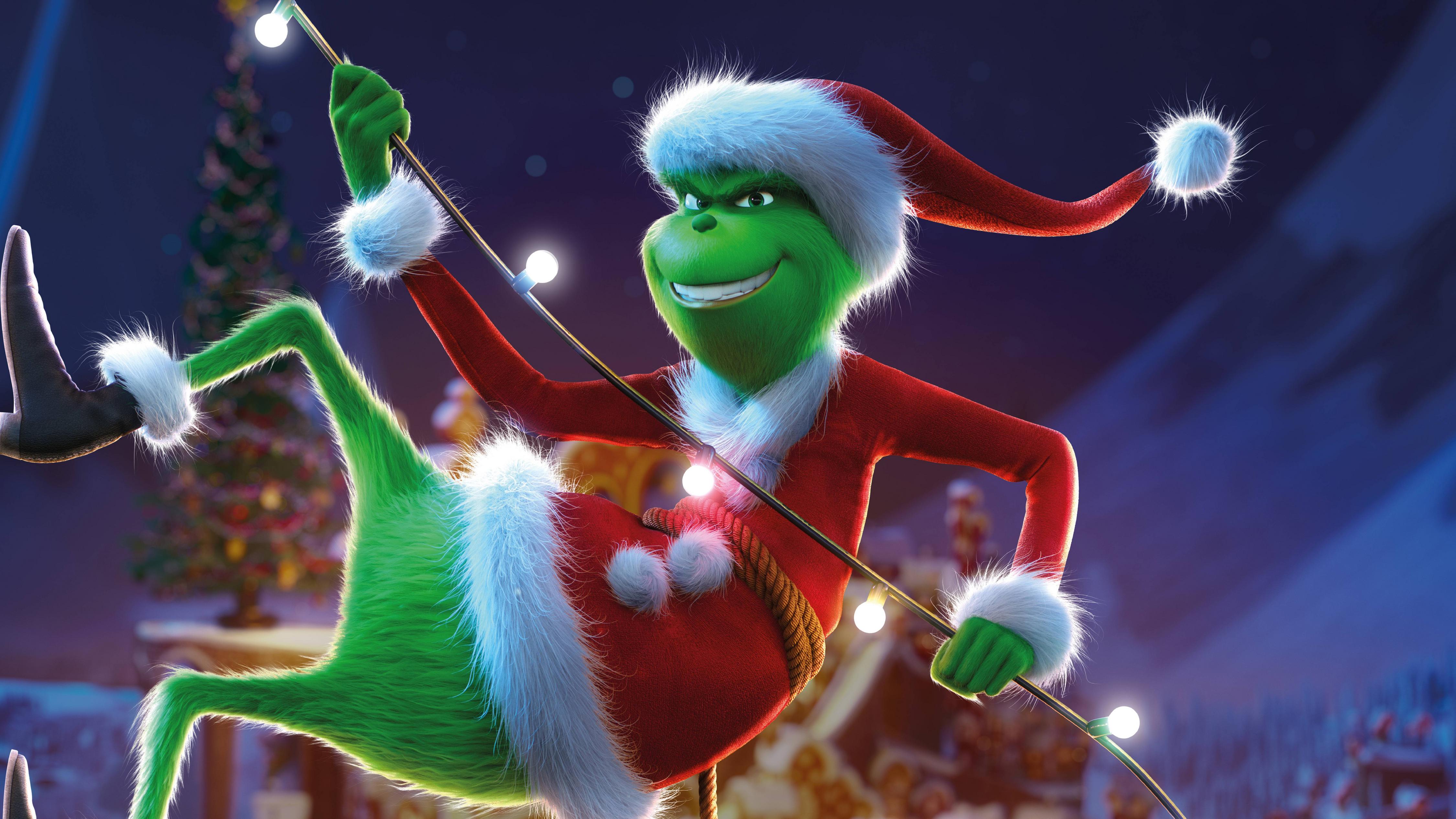 Il Grinch con luci natalizie, 4500x2531 4K Ultra HD, Monitor 4K