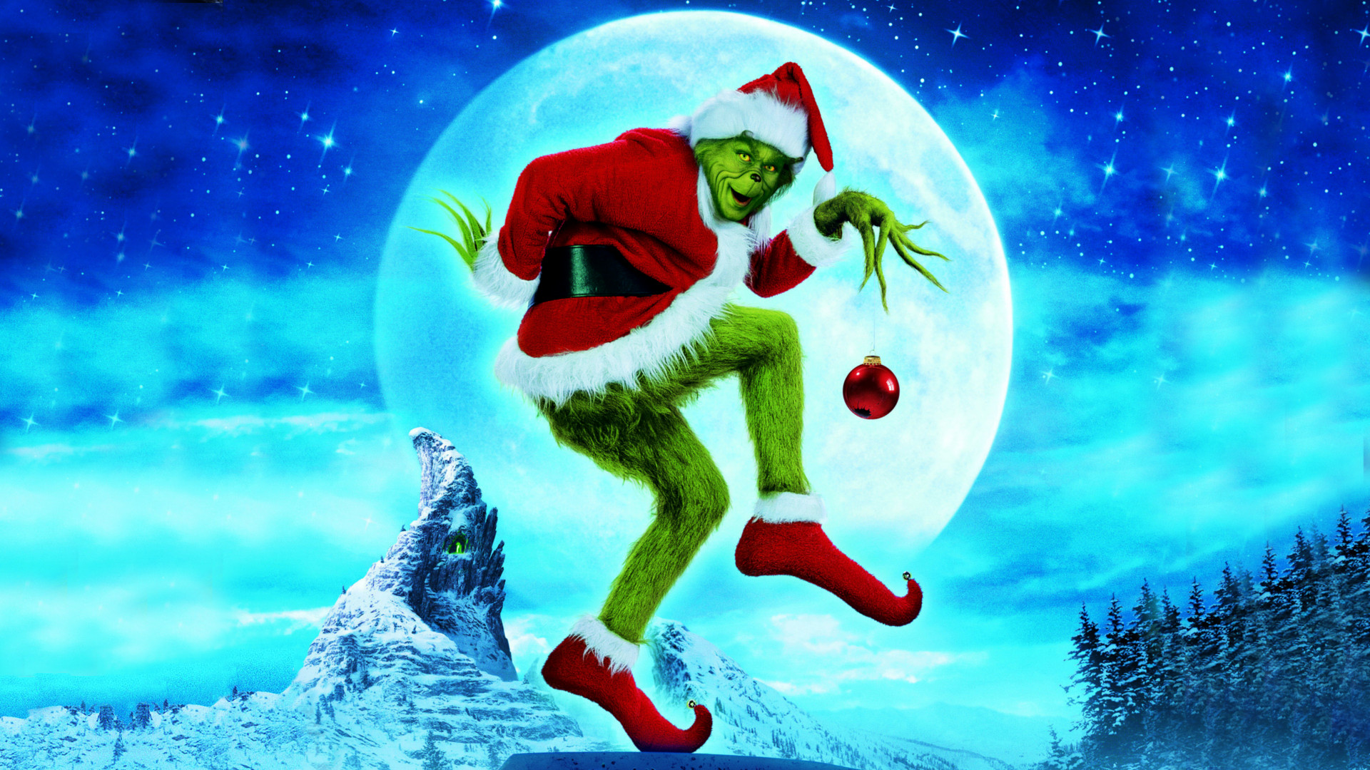 Grinch con luna piena natalizia, 1920x1080 1080p, PC Desktop