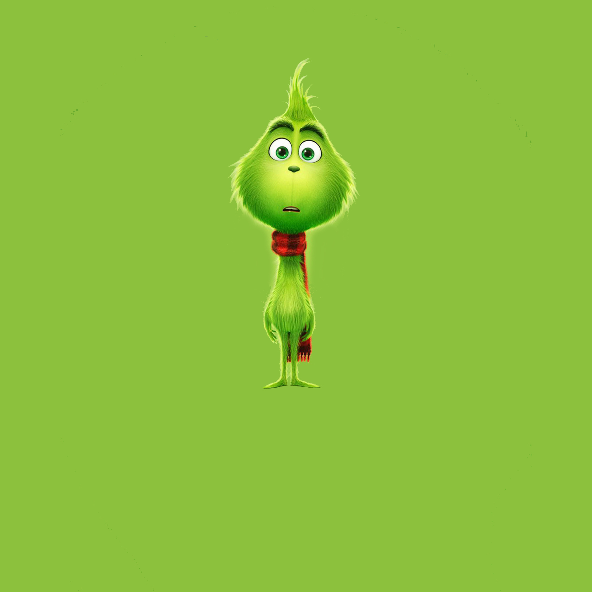 Il Grinch cartoon sfondo verde, 2048x2048 Hi-Res, Desktop