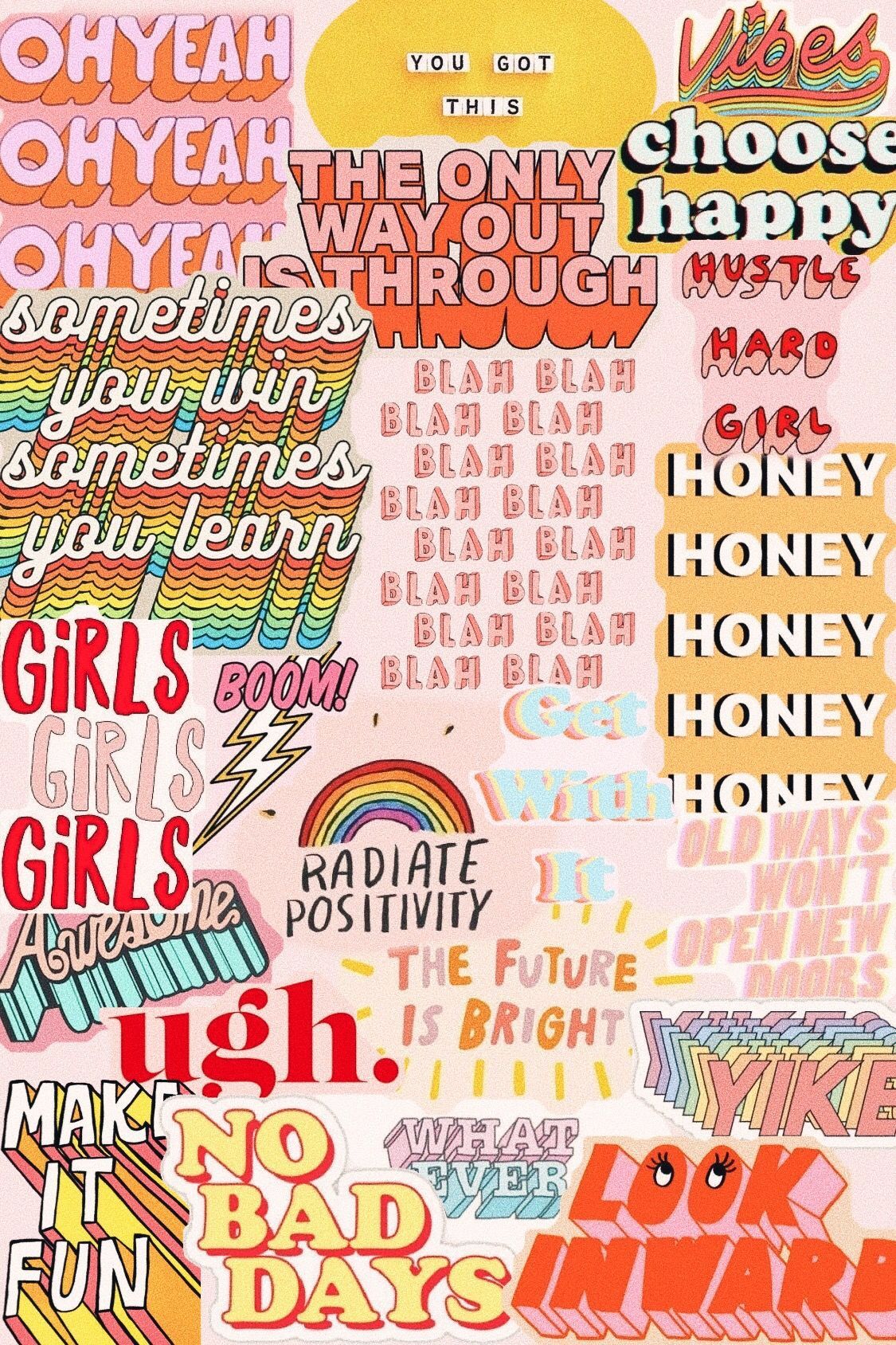 Collage scritte motivazionali groovy, 1125x1688 Full HD Verticale, iPhone