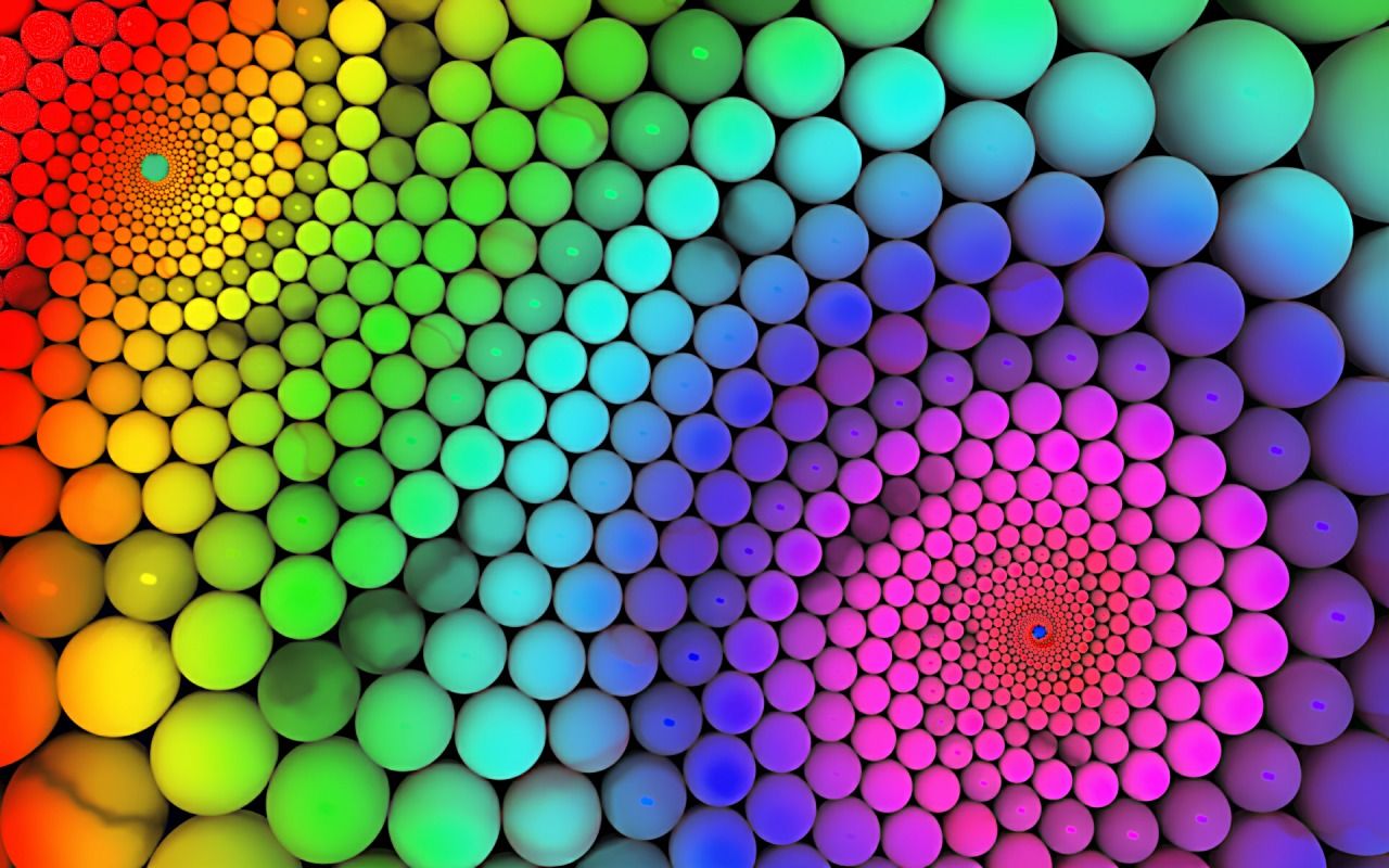 Sfere colorate a spirale groovy, 1280x800 HD, Laptop