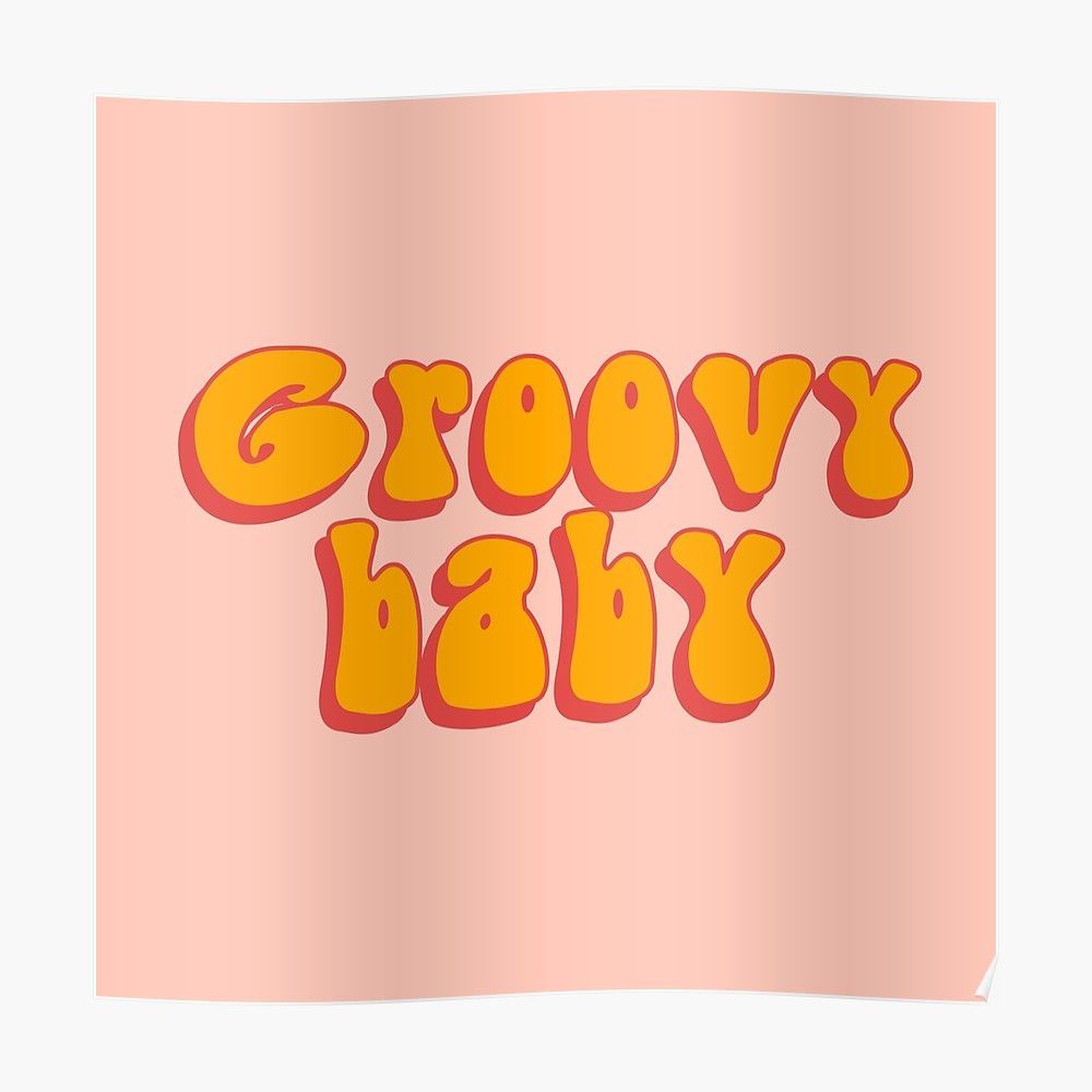 Poster scritta Groovy Baby rosa, 1000x1000 HD, HP Laptop