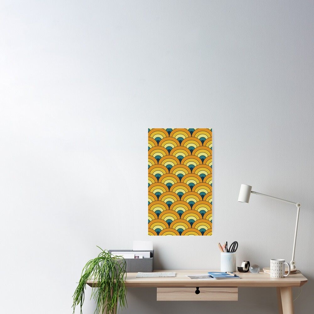 Poster geometrico onde arancioni, 1000x1000 HD, Lenovo Legion