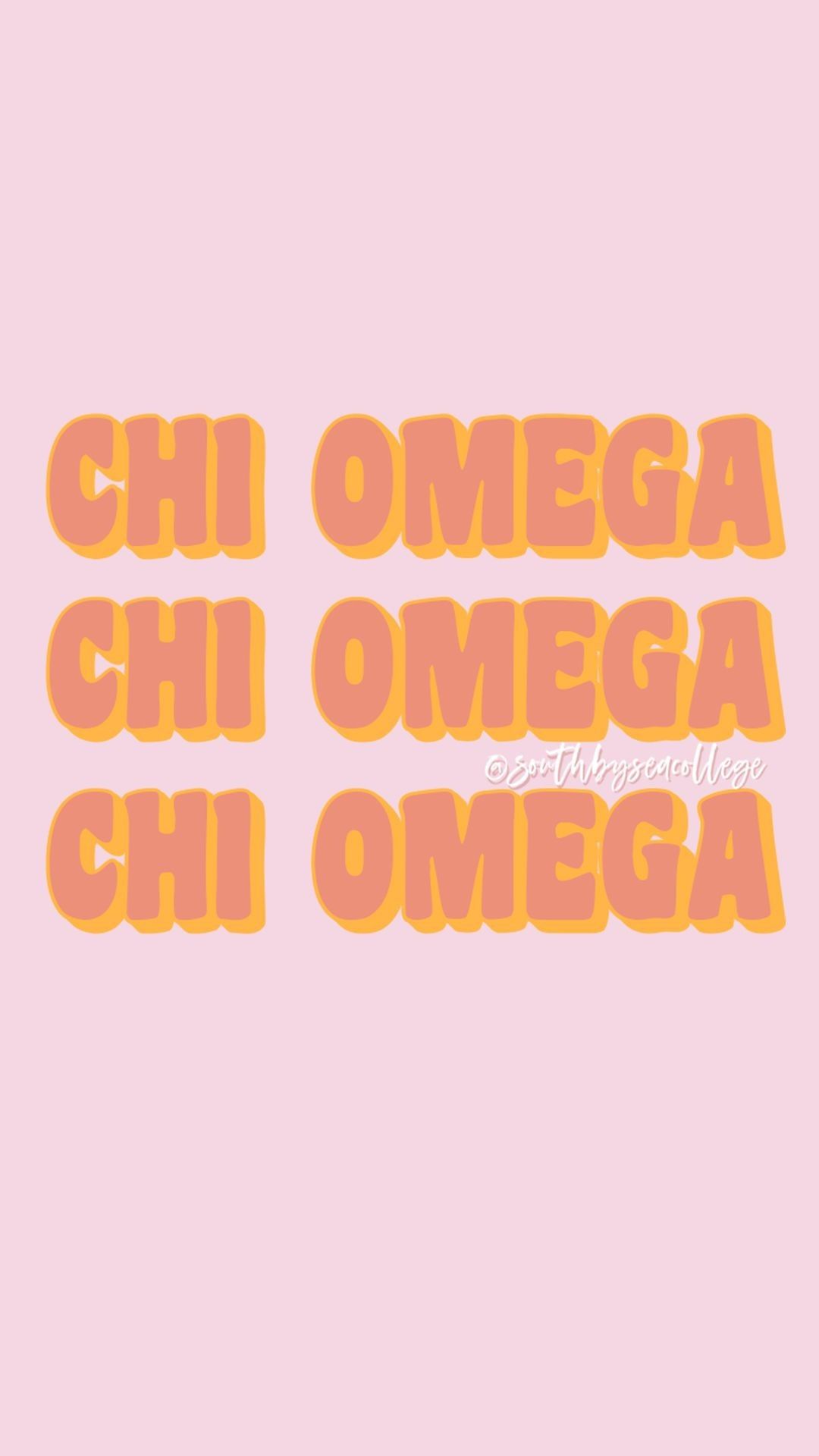 Testo Chi Omega groovy rosa, 1080x1920 Verticale, Telefono