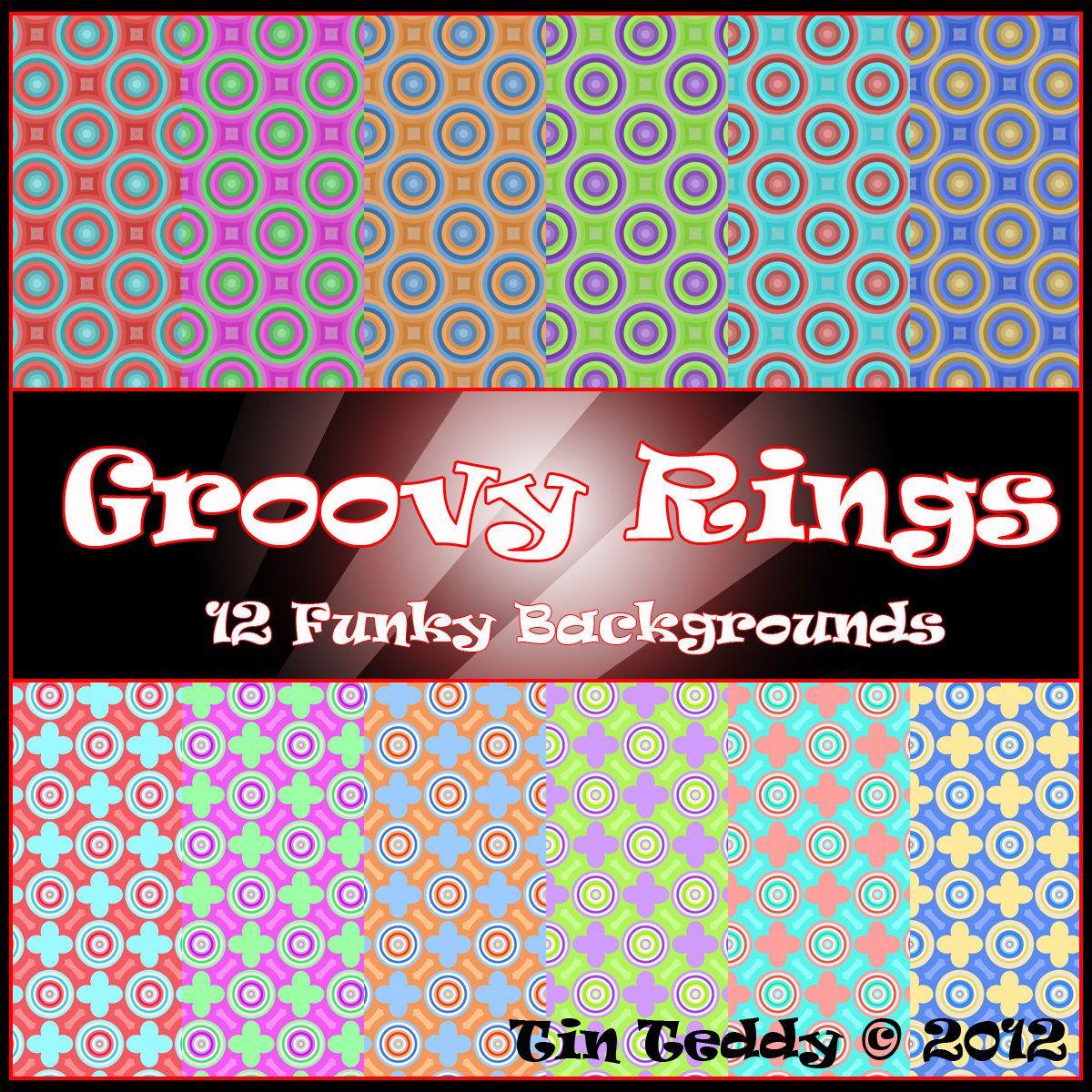 Anelli groovy colorati pattern, 1200x1200 HD, Dell XPS
