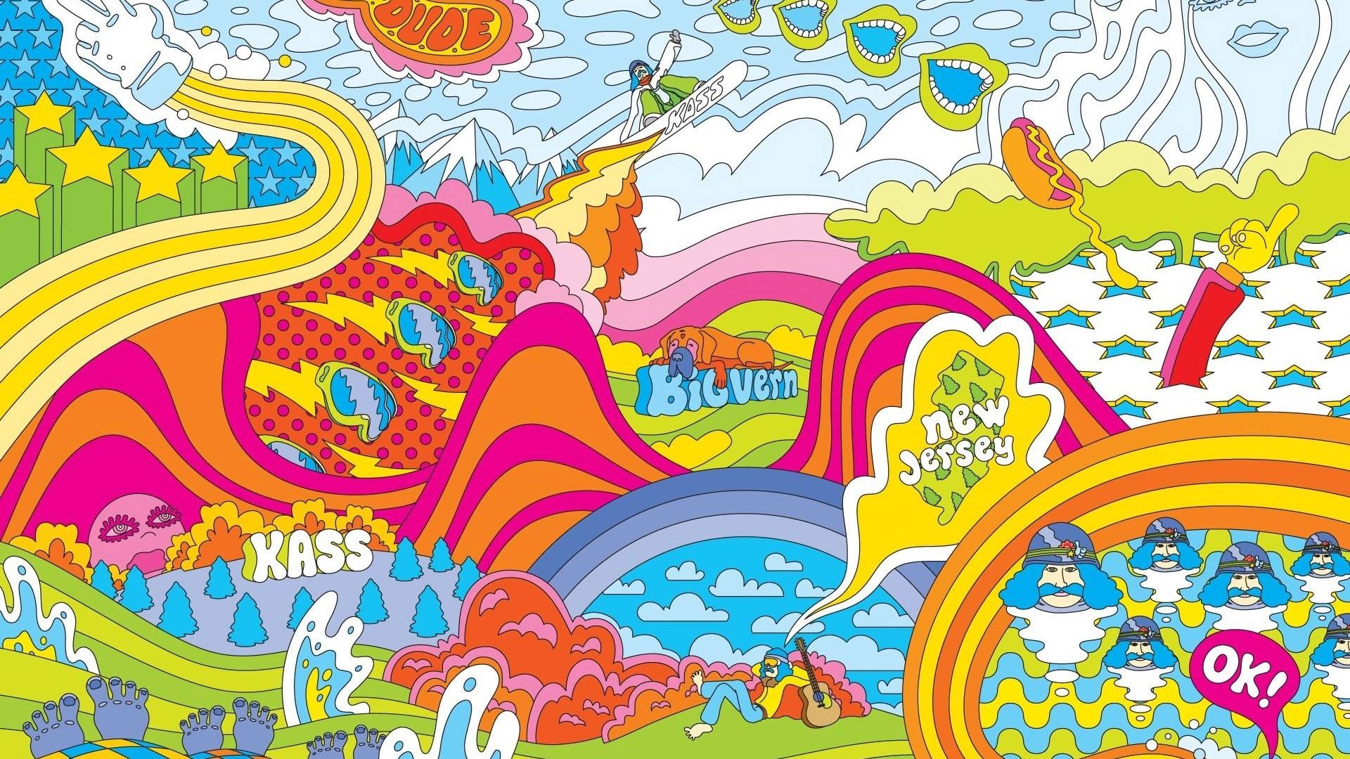 Illustrazione groovy psichedelica colorata, 1920x1080 1080p, Notebook
