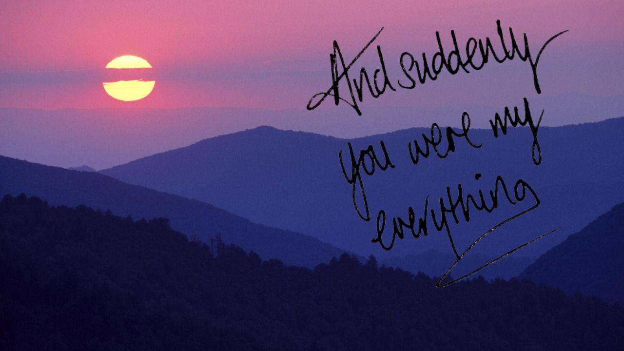 Tramonto montagne con scritta, 1280x720 720p, Monitor Gaming
