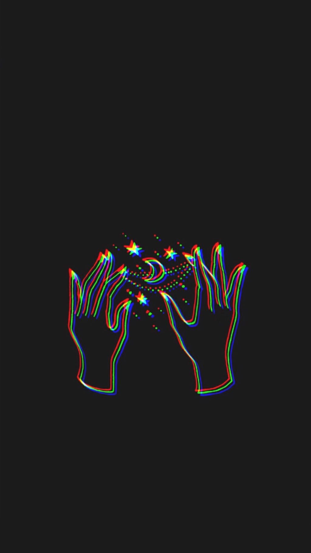 mani con luna glitch, 1024x1820 Verticale, Mobile