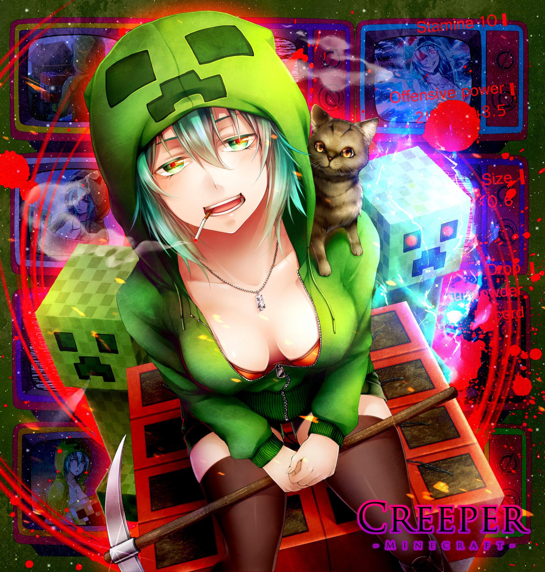 Ragazza guerriera anime Minecraft, gioco sandbox, 2828x1909 WQXGA, Desktop