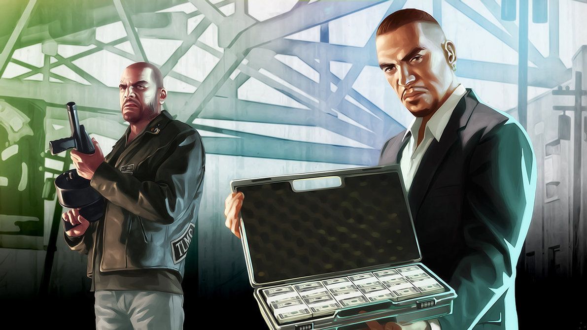 Personaggi GTA 4 con valigetta soldi, 1191x670 HD, Desktop
