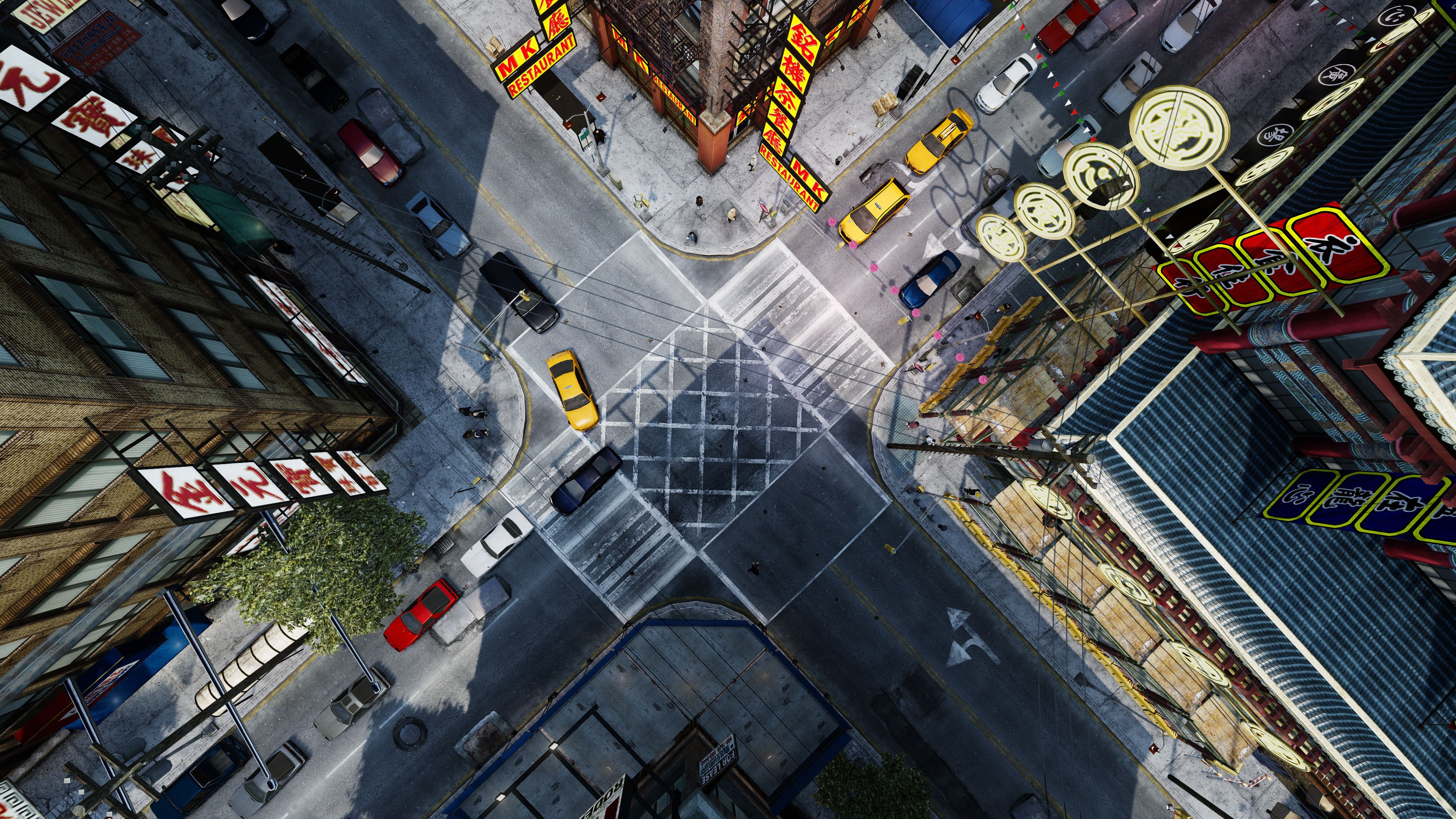 Vista aerea incrocio città GTA IV, 3840x2160 4K, Desktop 4K