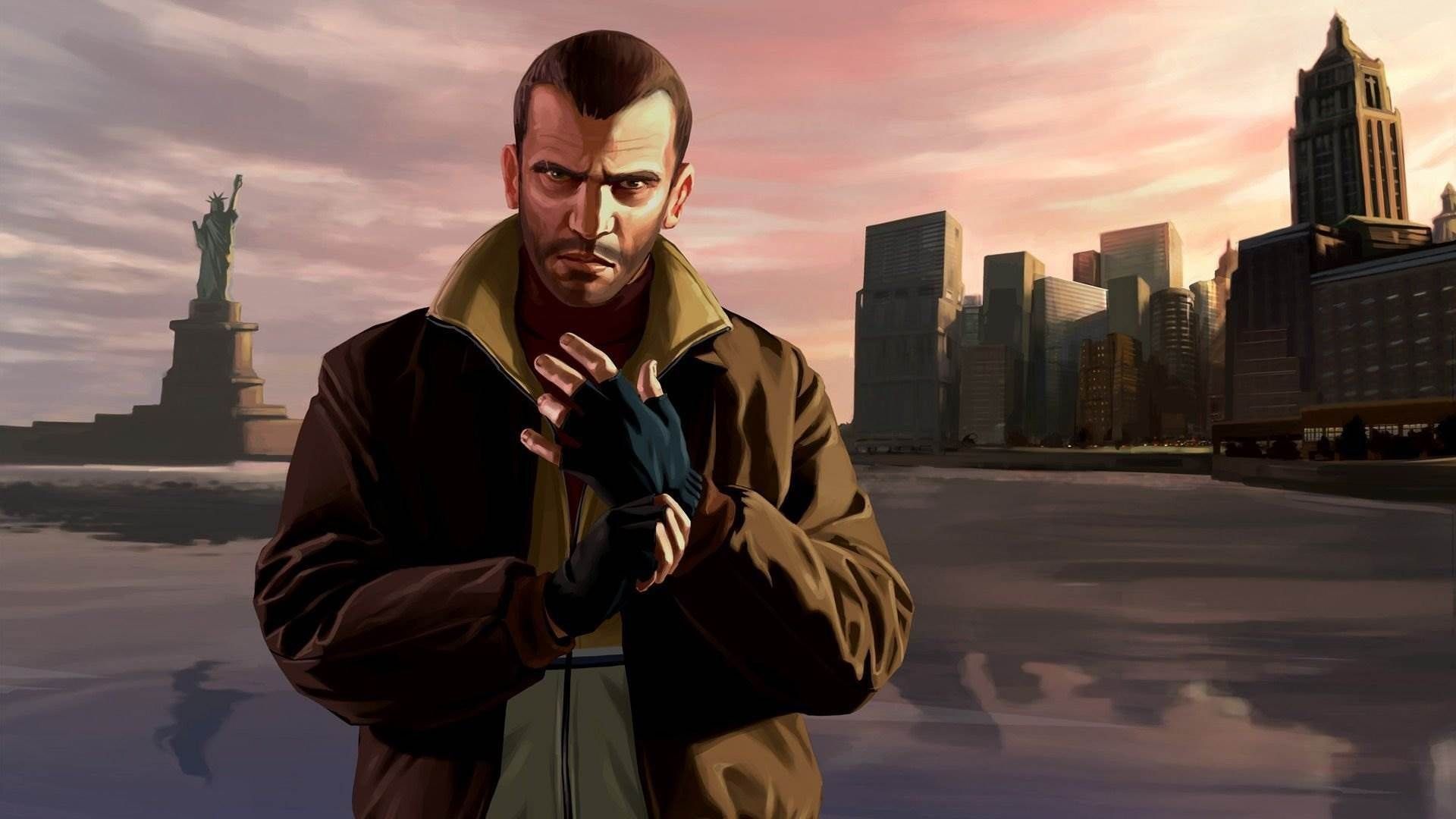 Niko Bellic GTA 4 città, Rockstar Games, 1920x1080 Full HD, PC