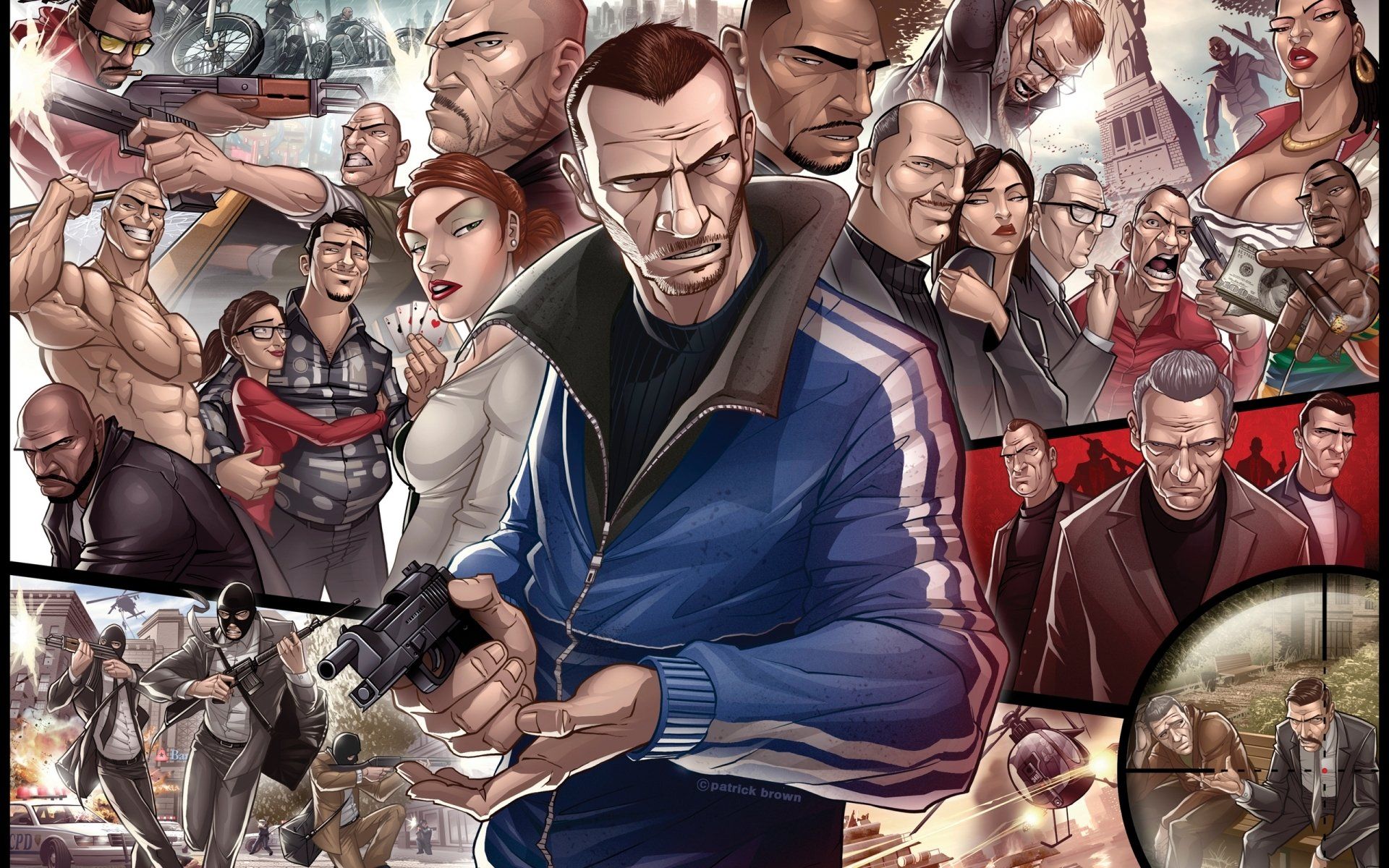 Personaggi GTA 4 collage, 1920x1200 WUXGA, iMac