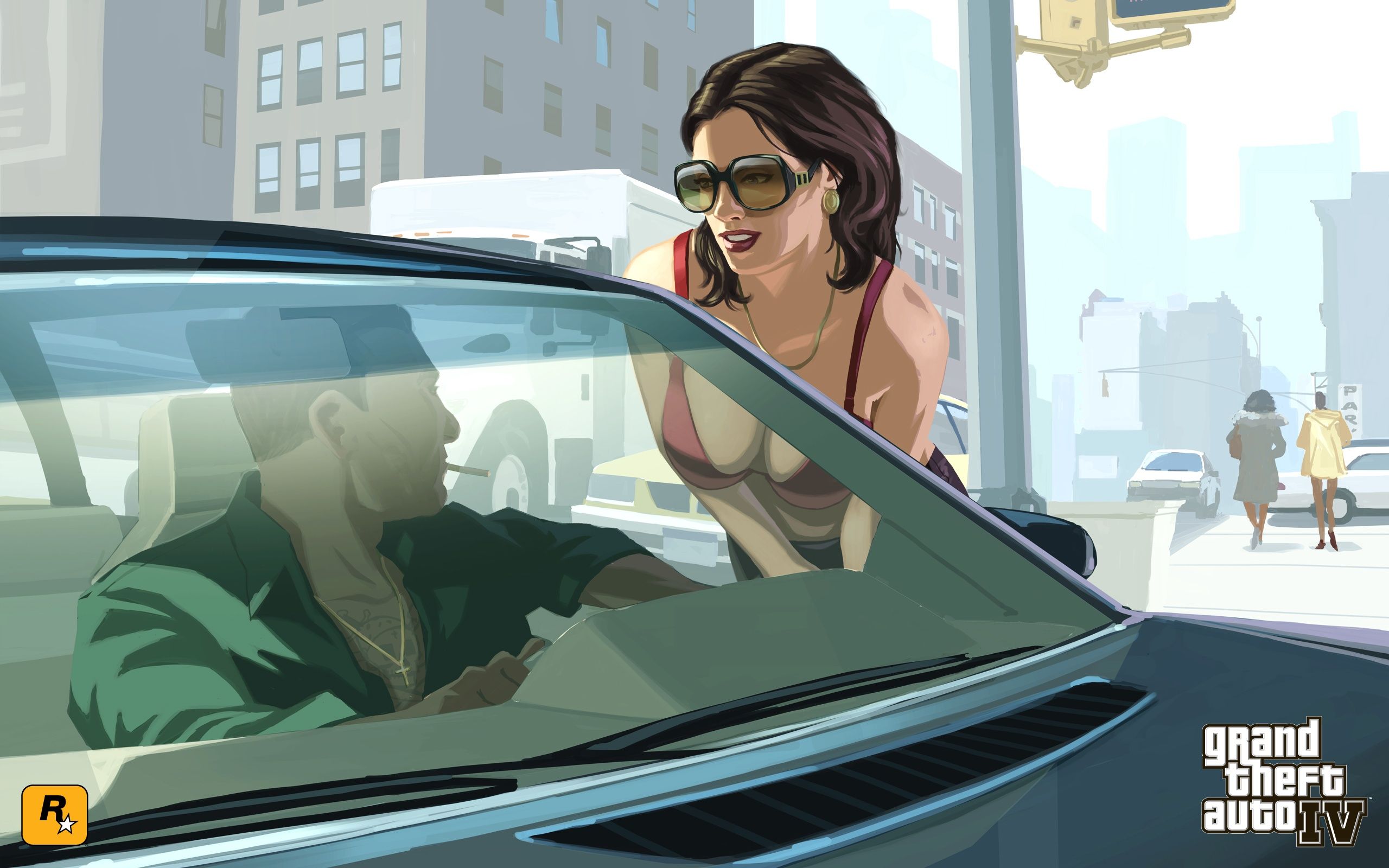 GTA 4 personaggi auto città, 2560x1600 2K, Desktop