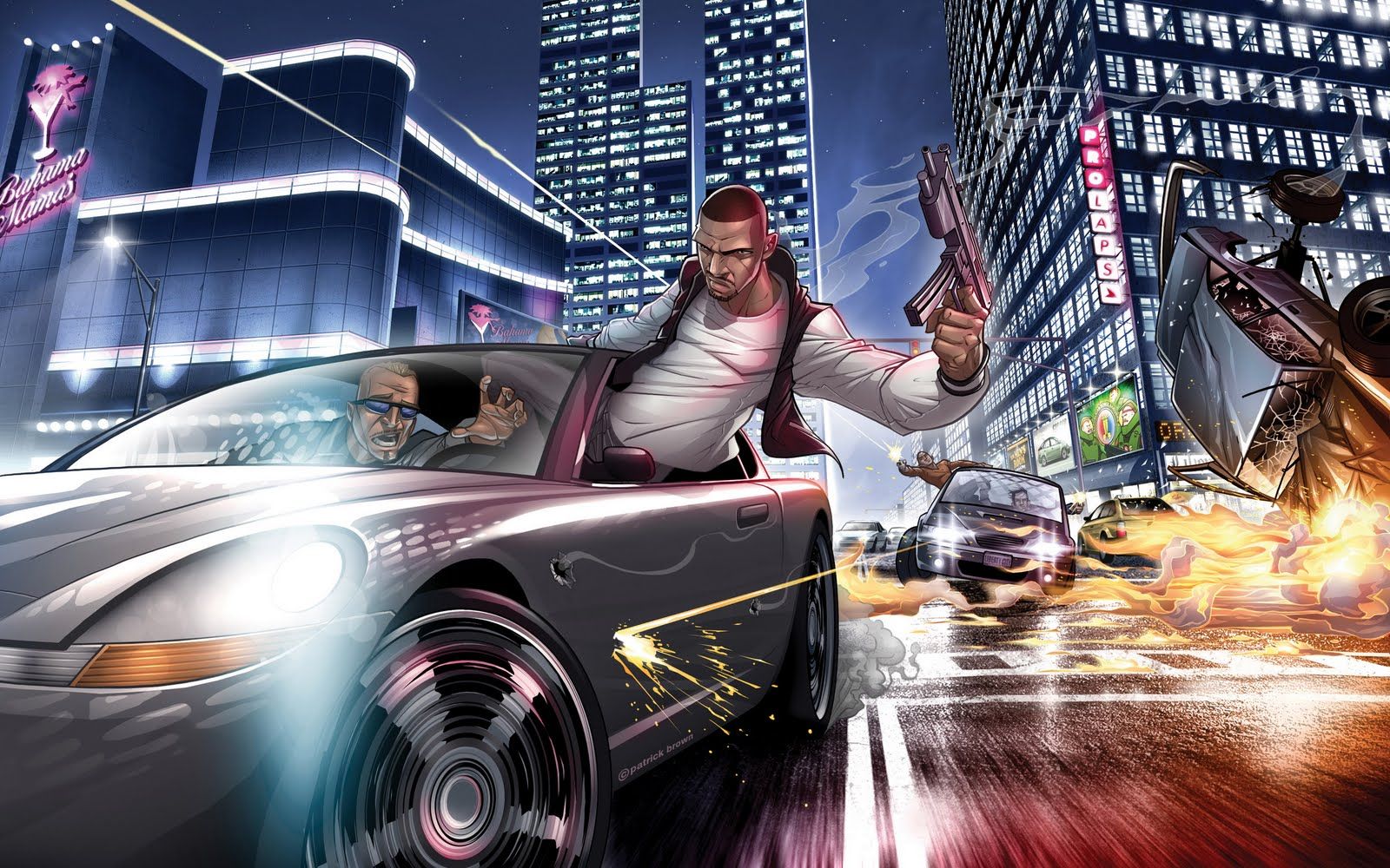 GTA 4 auto inseguimento città, 1600x1000 900p, Desktop
