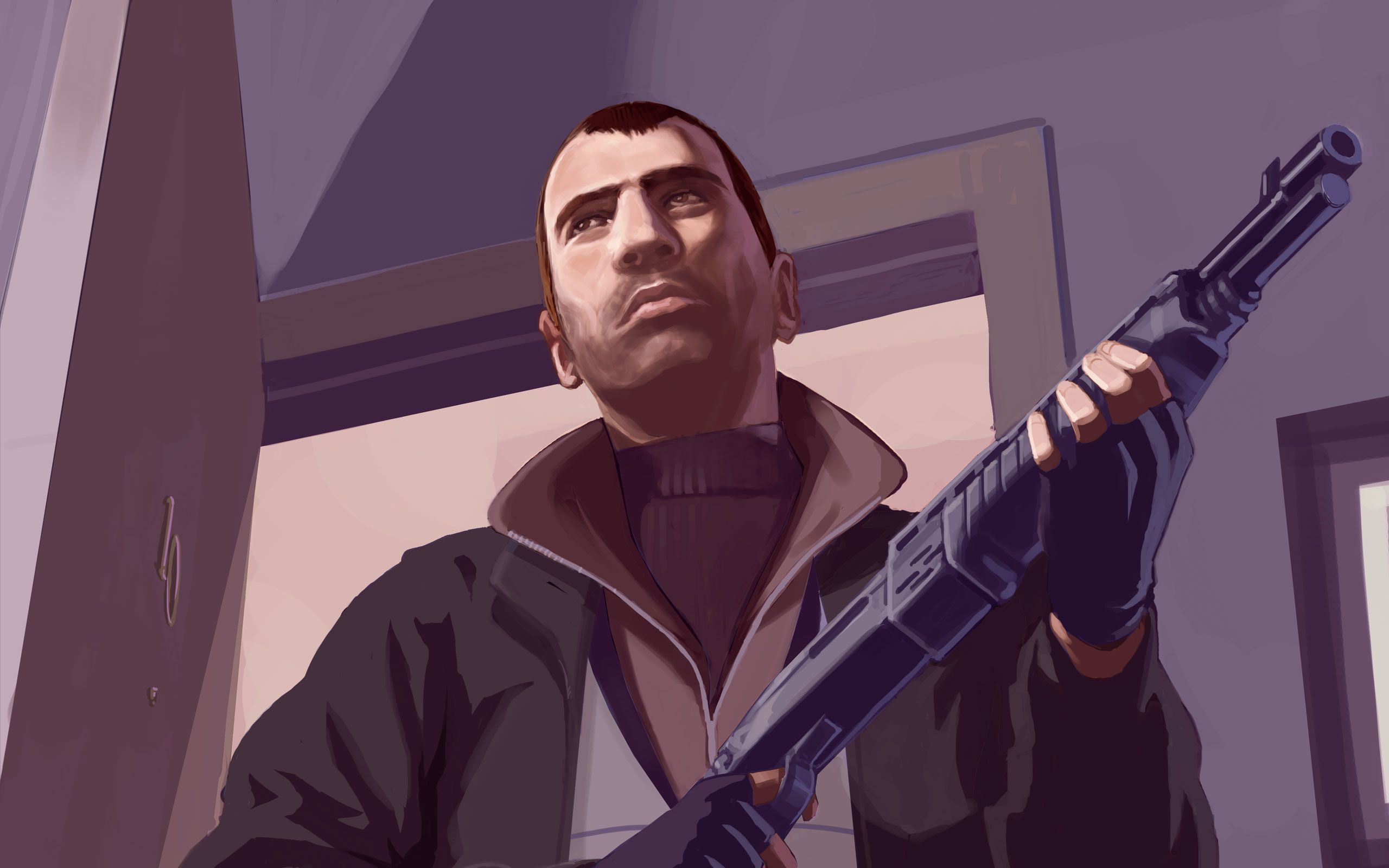 Niko Bellic con fucile GTA IV, Rockstar Games, 2560x1600 2K, Laptop