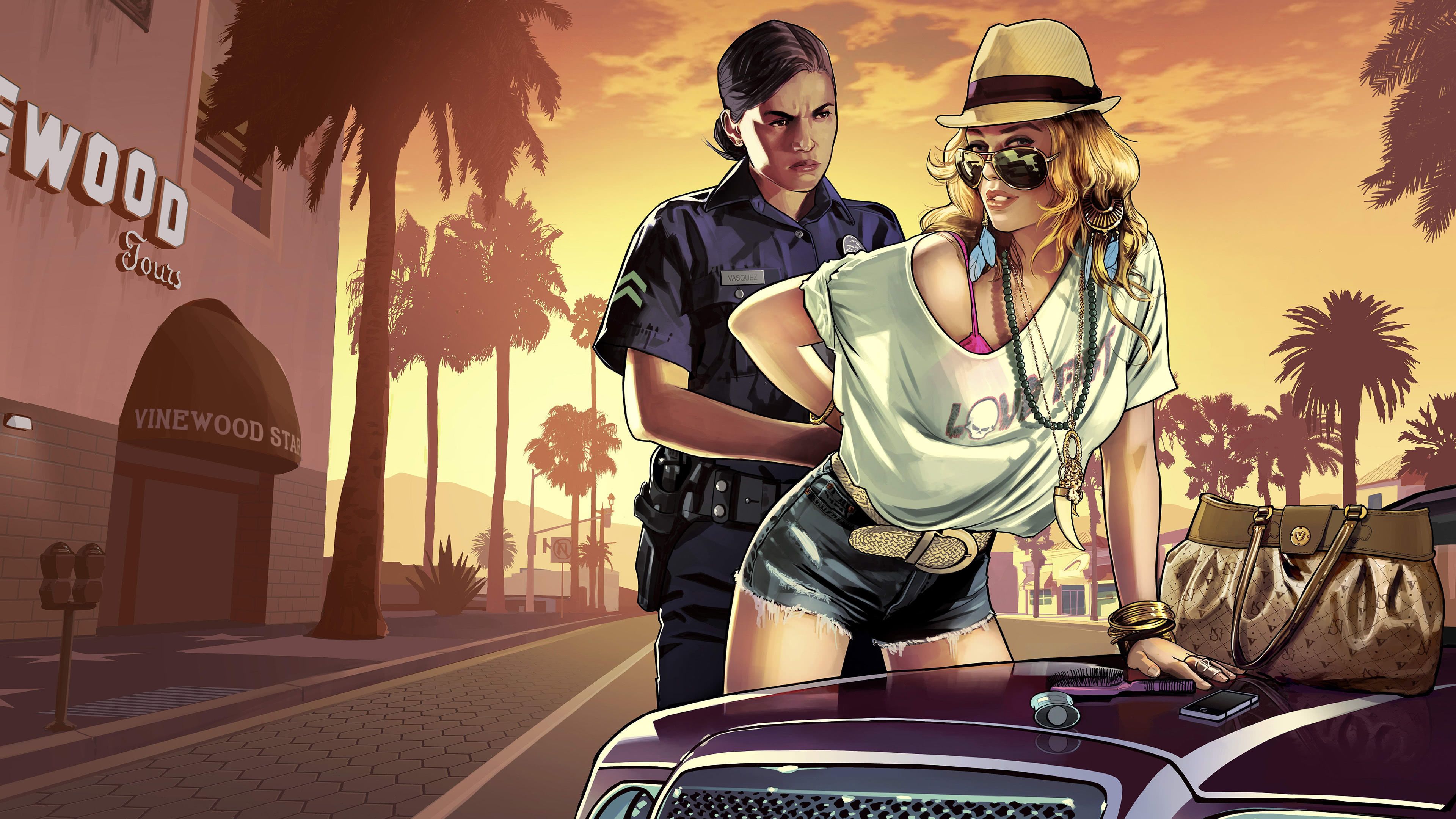 GTA 5 poliziotta arresto, 3840x2160 Ultra HD, 4K TV