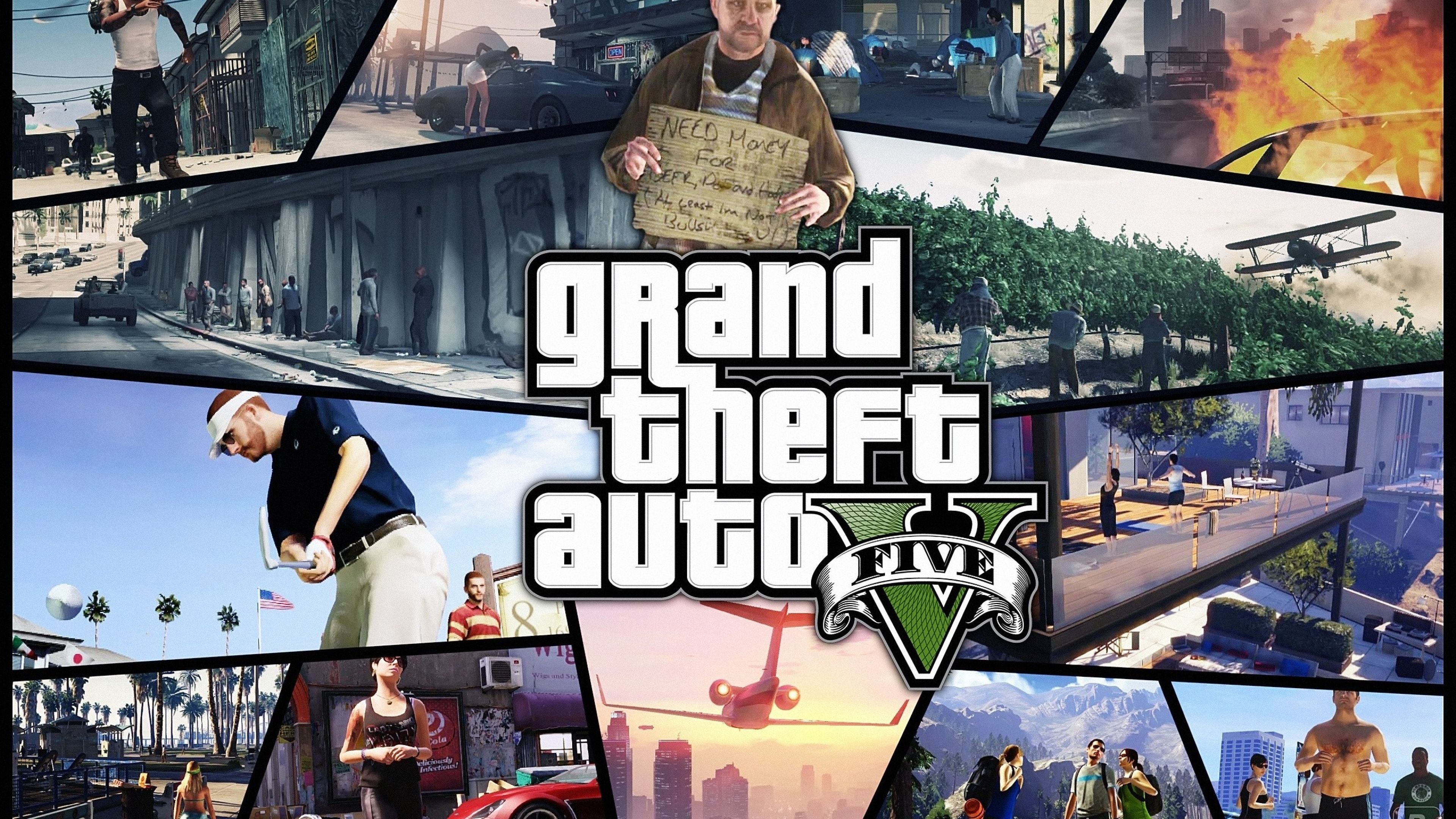 Grand Theft Auto V copertina, open world, 3840x2160 4K, Desktop 4K