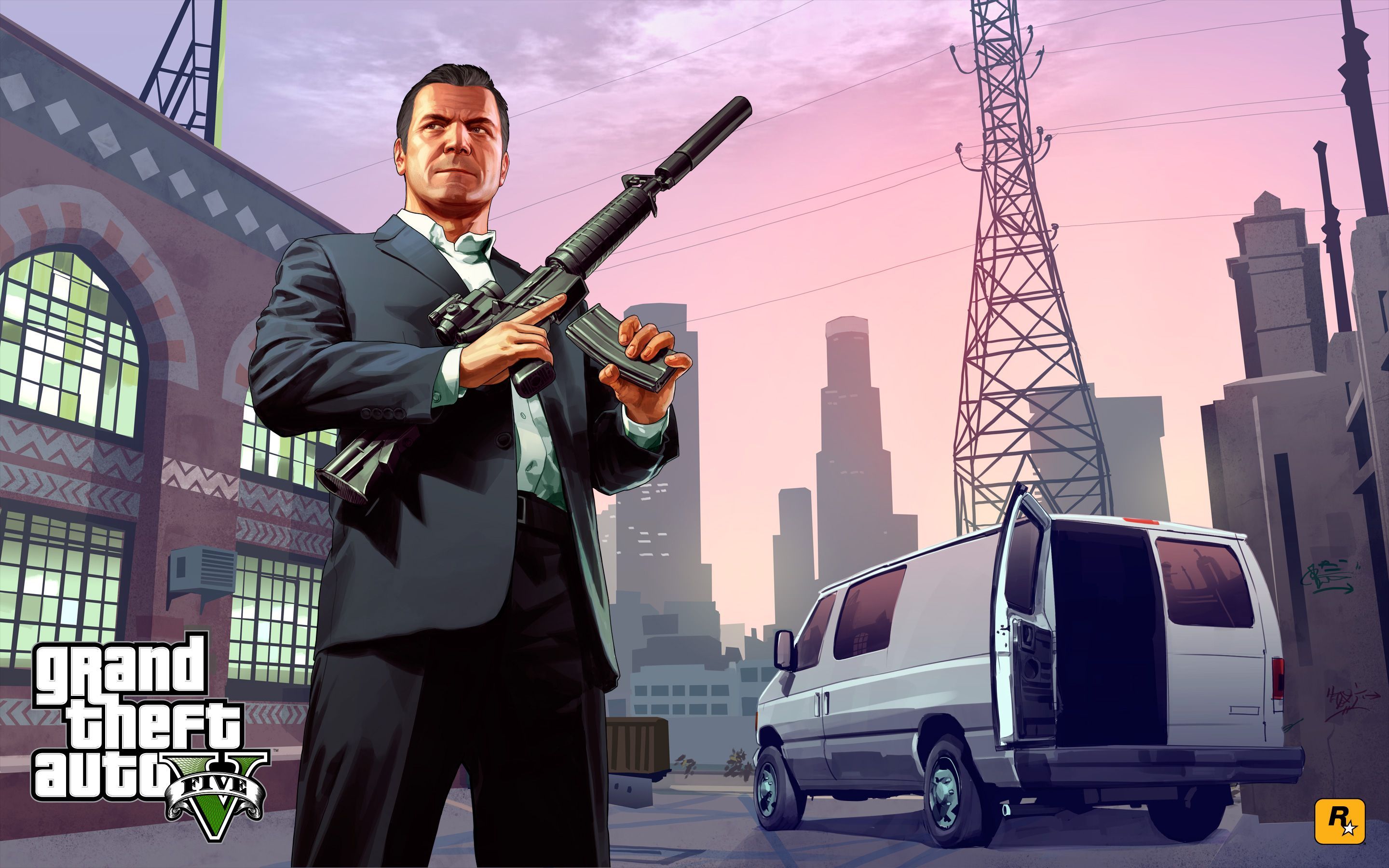 GTA 5 personaggio con fucile, 2880x1800 2K+, Desktop